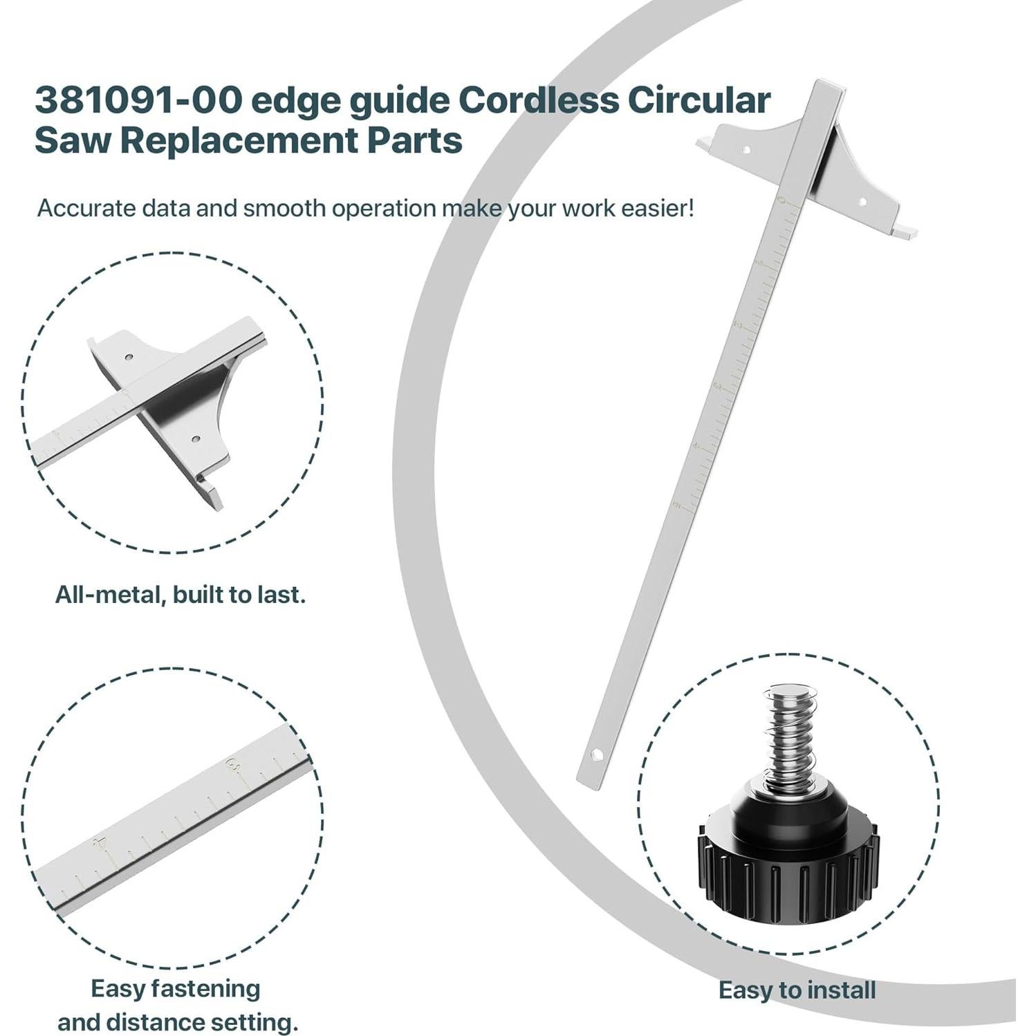 Guía de sierra circular DeWalt 381091-00 - Compatible con DC390K y más