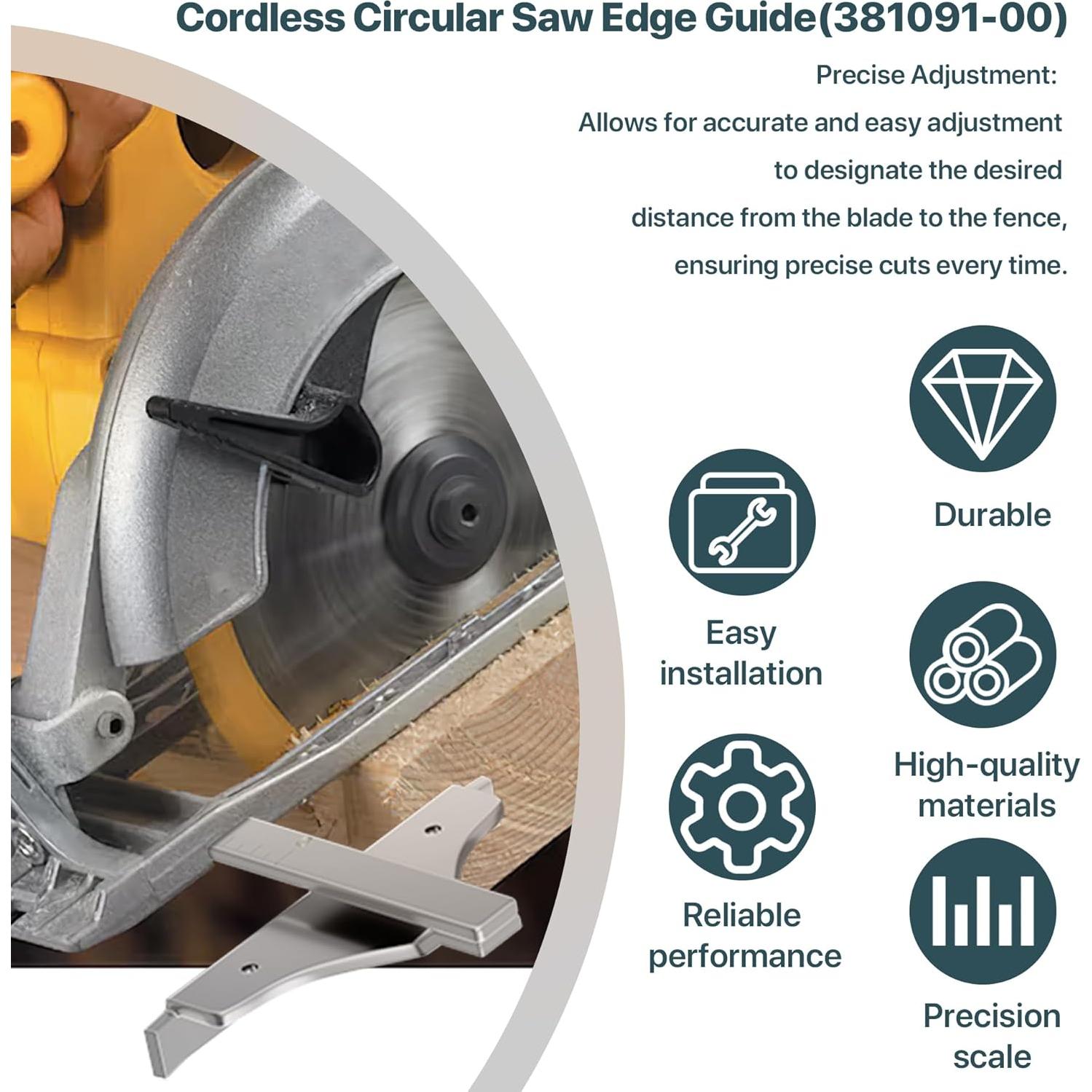 Guía de sierra circular DeWalt 381091-00 - Compatible con DC390K y más