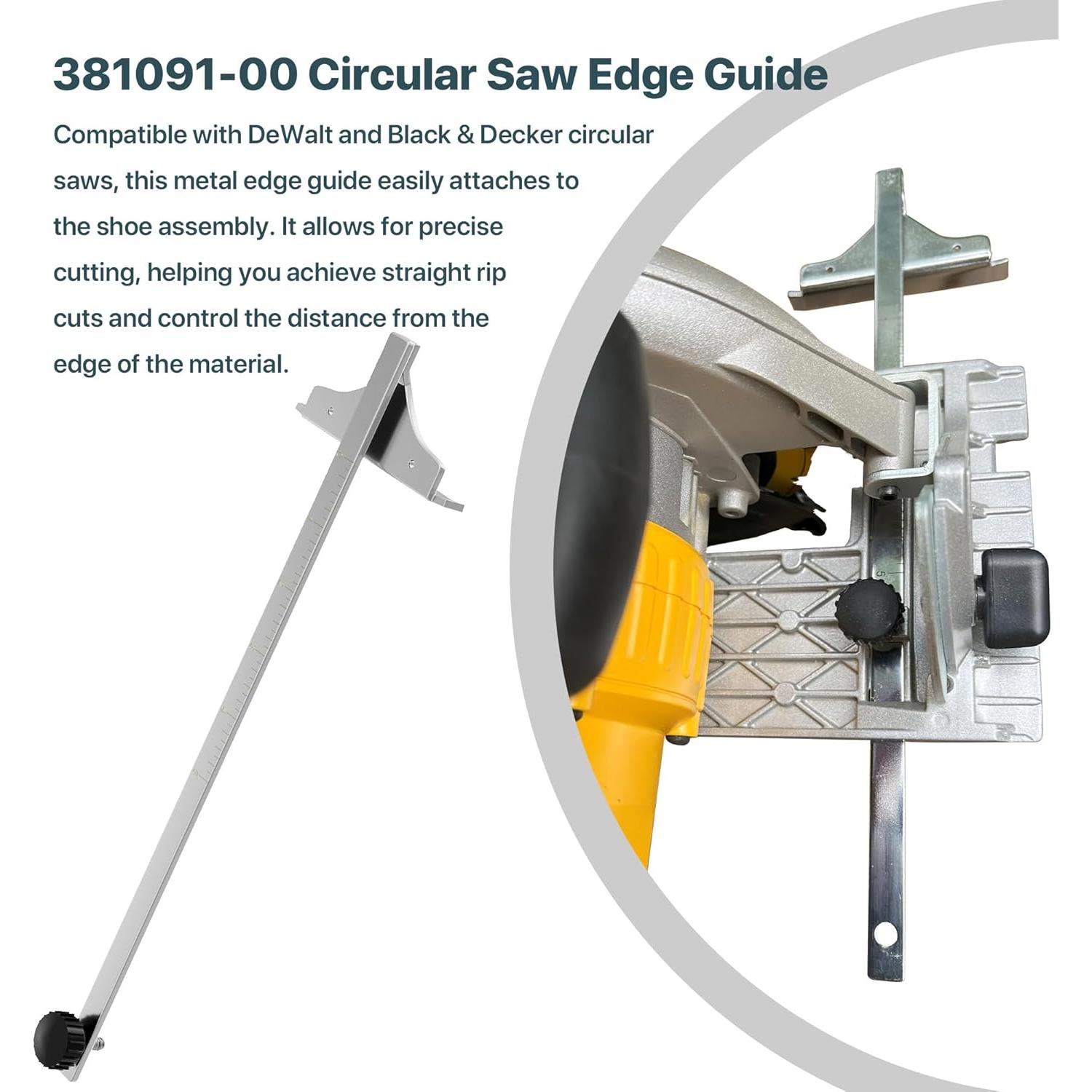 Guía de sierra circular DeWalt 381091-00 - Compatible con DC390K y más