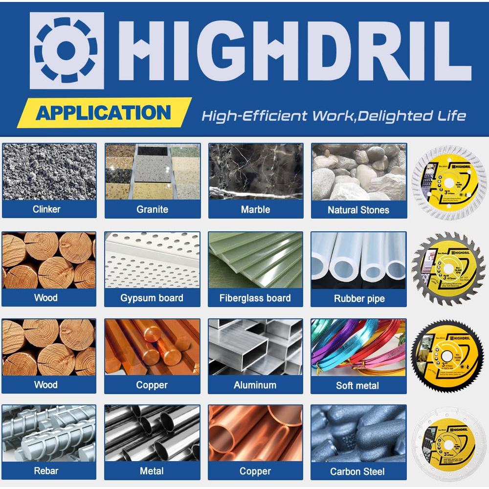 Juego de Hojas de Sierra Circular HIGHDRIL 75mm 4pcs