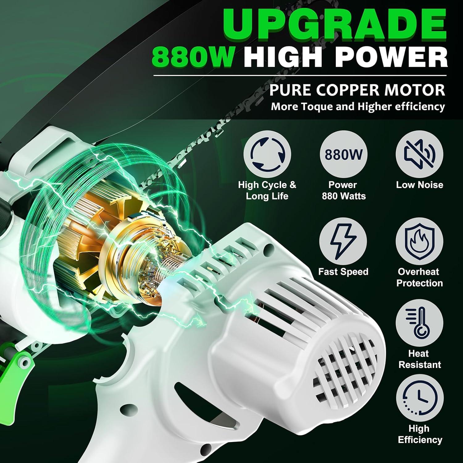 Motosierra Mini Inalámbrica Ceepuy 6" 880W 2 Baterías