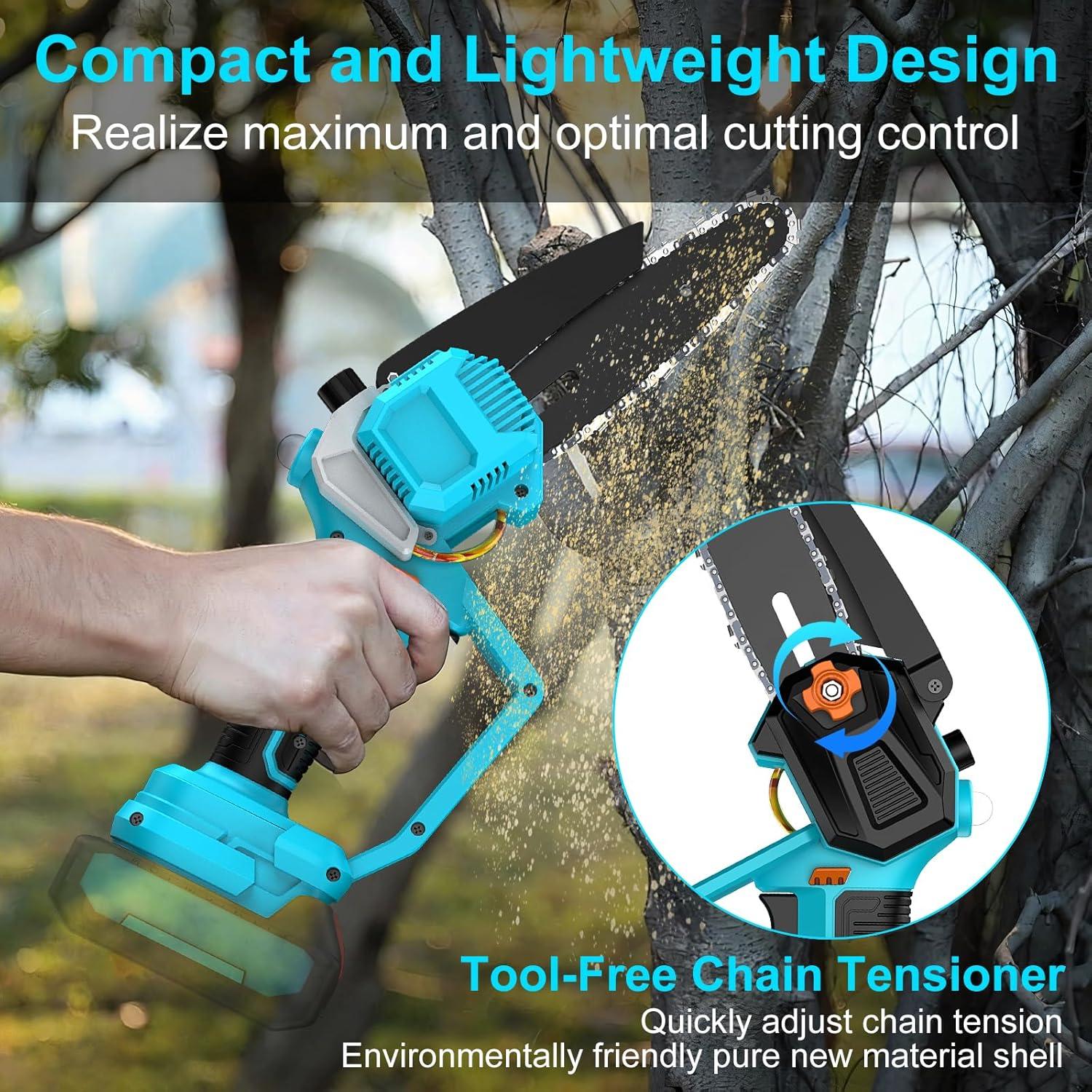 Mini Motosierra Eléctrica Monggoli 20V 6" Poda Inalámbrica