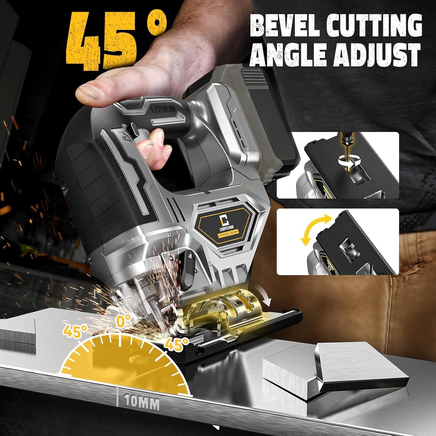 Sierra de calar inalámbrica Cerycose 20V 2900 RPM con LED