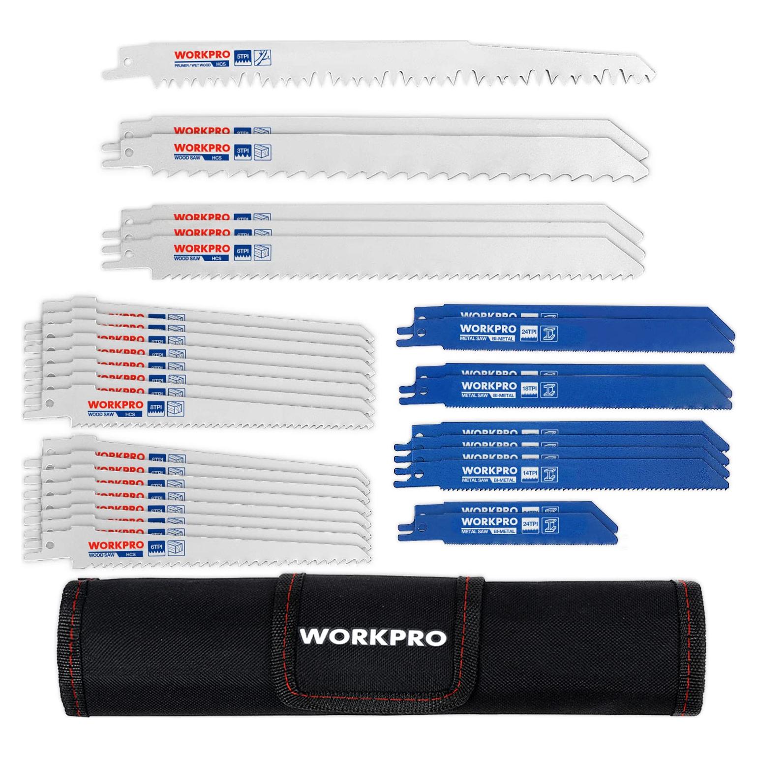 Set 32 Piezas Hojas Sierra Recíproca Workpro - Metal y Madera