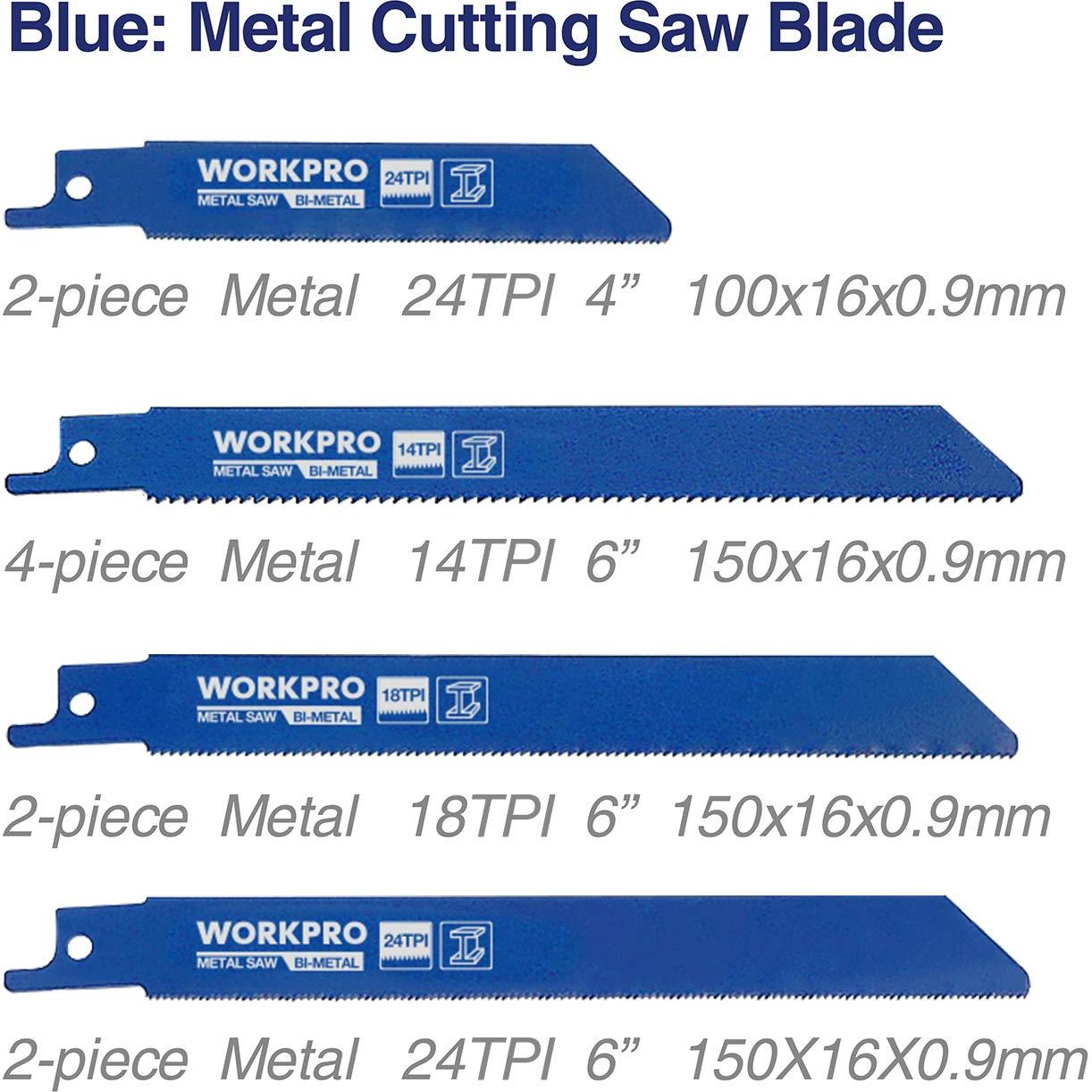 Set 32 Piezas Hojas Sierra Recíproca Workpro - Metal y Madera