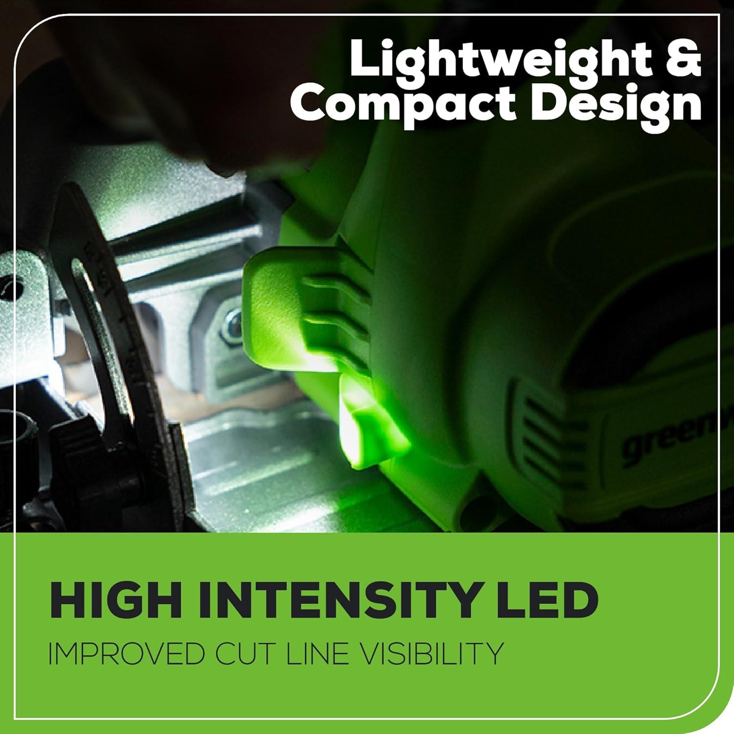 Sierra Circular Greenworks 24V 6.5" Sin Escobillas 4800 RPM