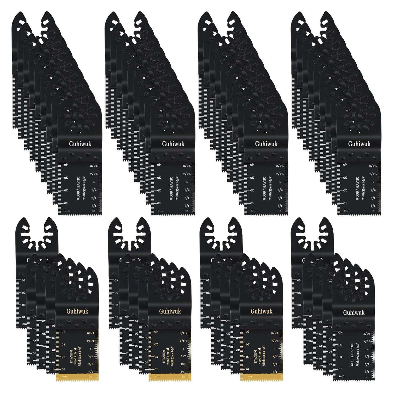 Kit 55 Cuchillas Oscilantes Guhiwuk para Madera y Metal