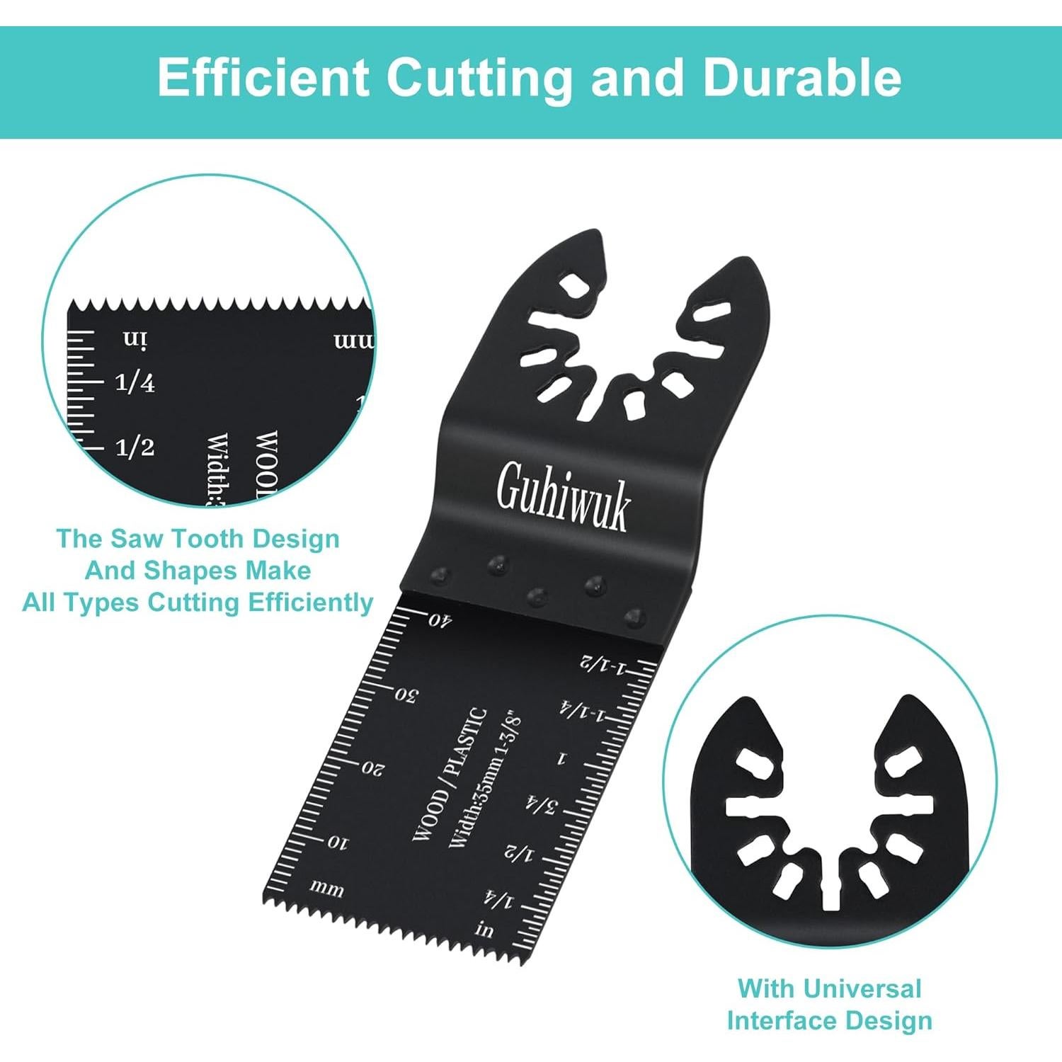 Kit 55 Cuchillas Oscilantes Guhiwuk para Madera y Metal