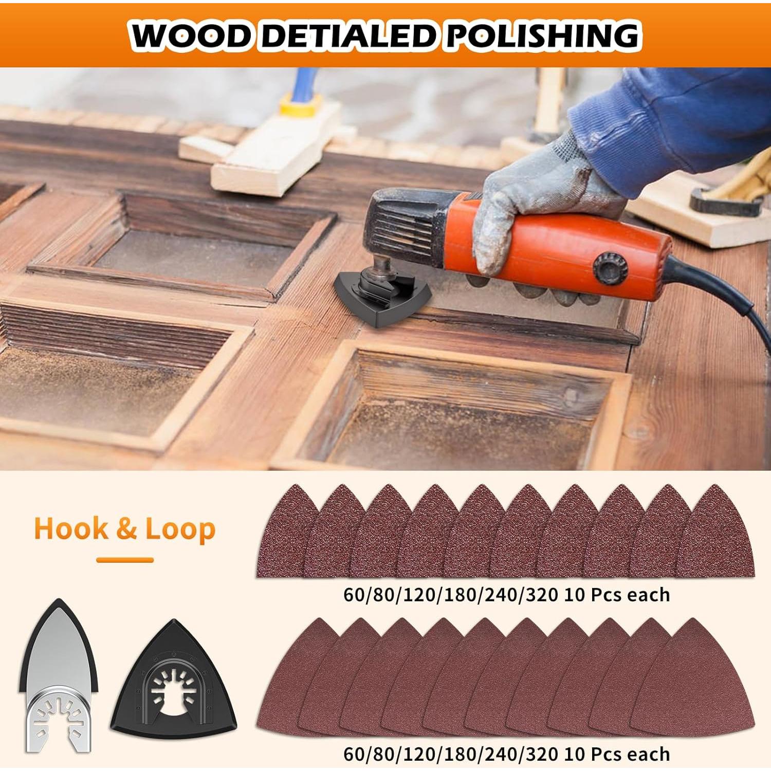 Kit de Hojas Oscilantes AMZWEI 154 Piezas para Madera y Metal