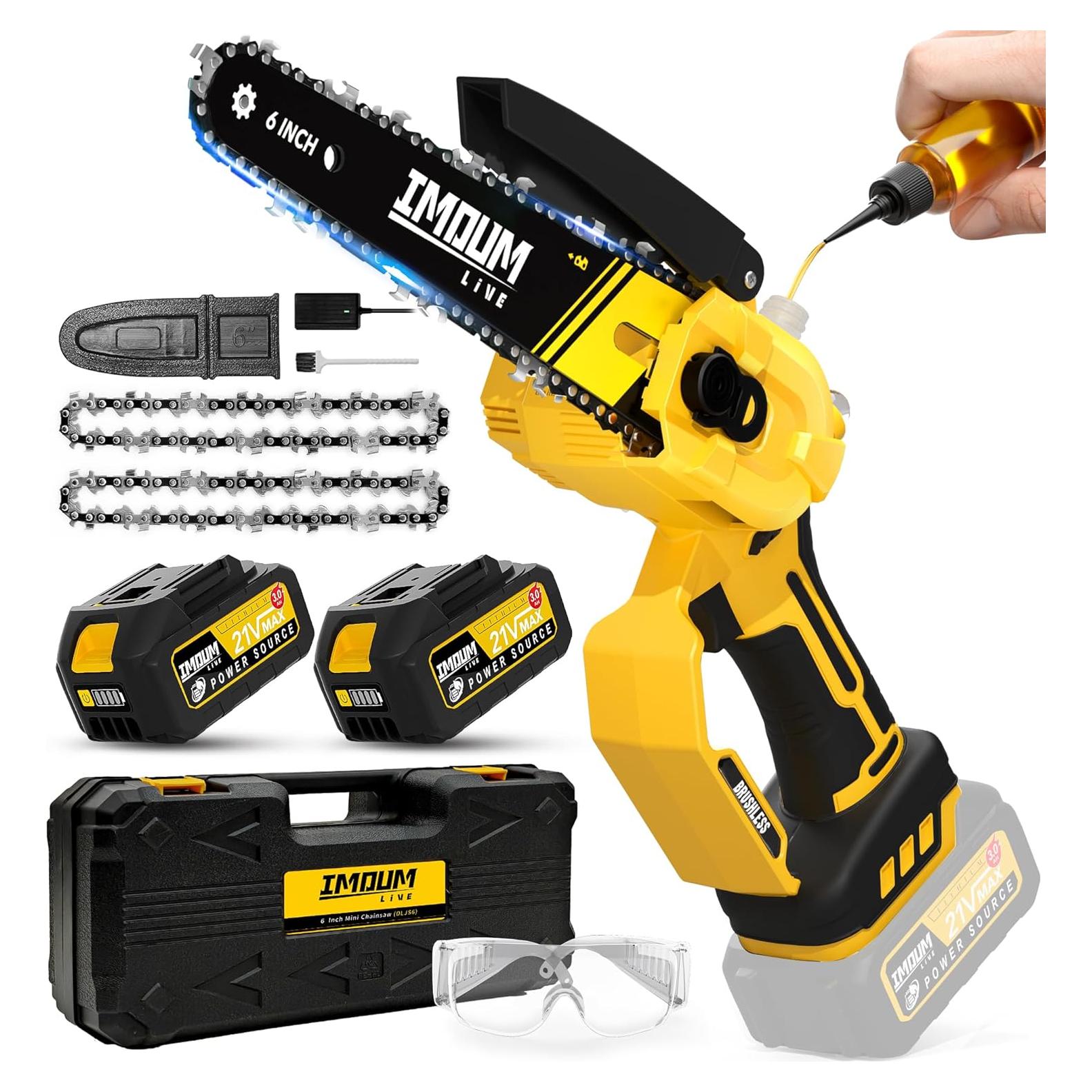 Motosierra Inalámbrica IMOUMLIVE 6" 700W 3.0Ah Poda Rápida