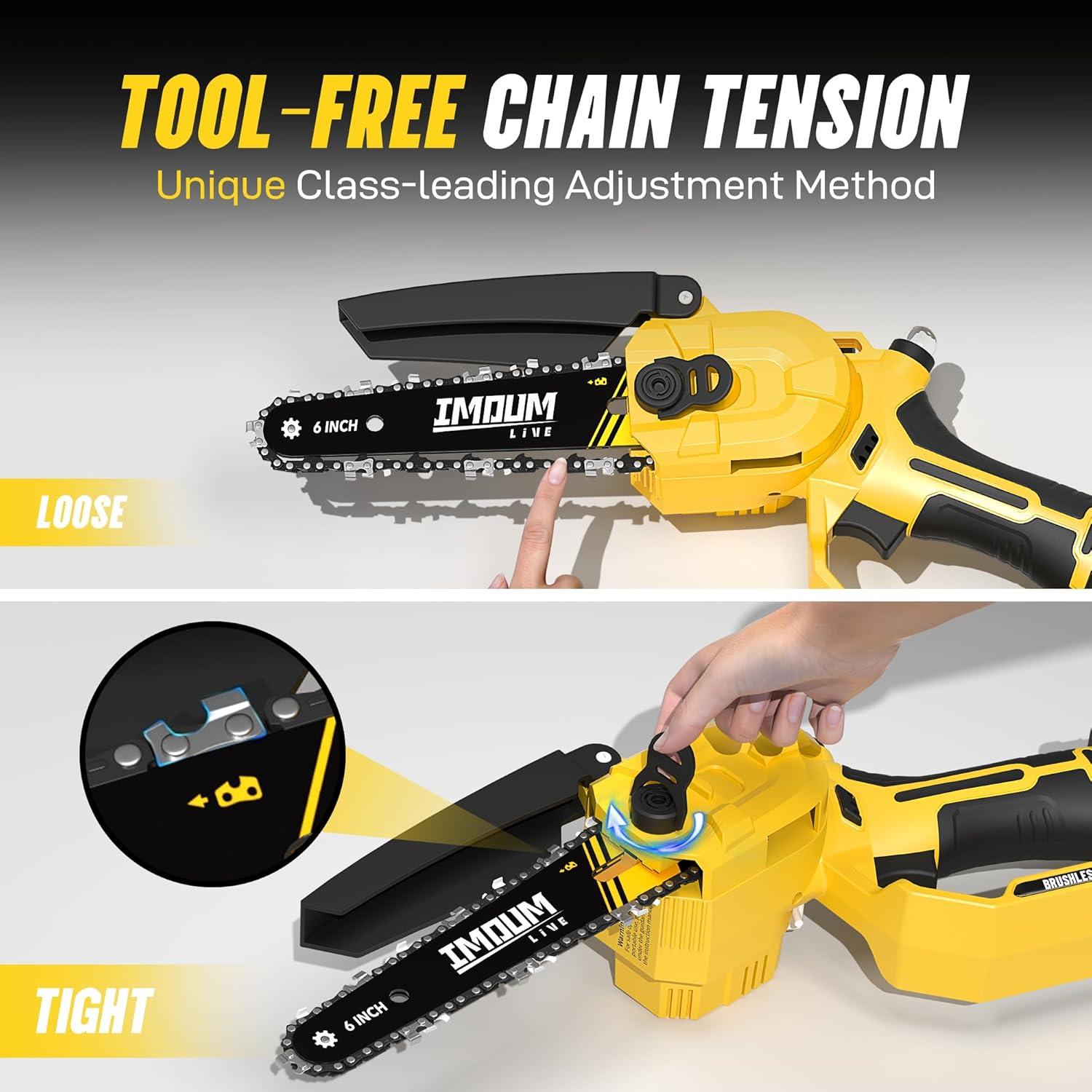 Motosierra Inalámbrica IMOUMLIVE 6" 700W 3.0Ah Poda Rápida