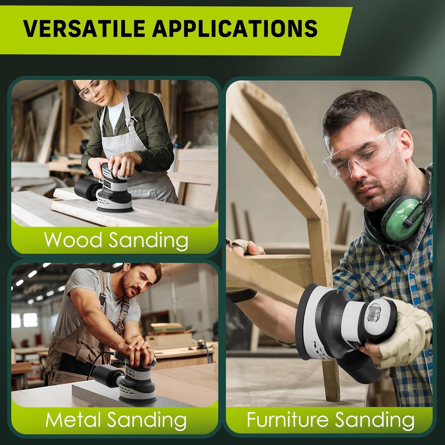 Lijadora Orbital Narbell 5" 360W 6 Velocidades con Accesorios