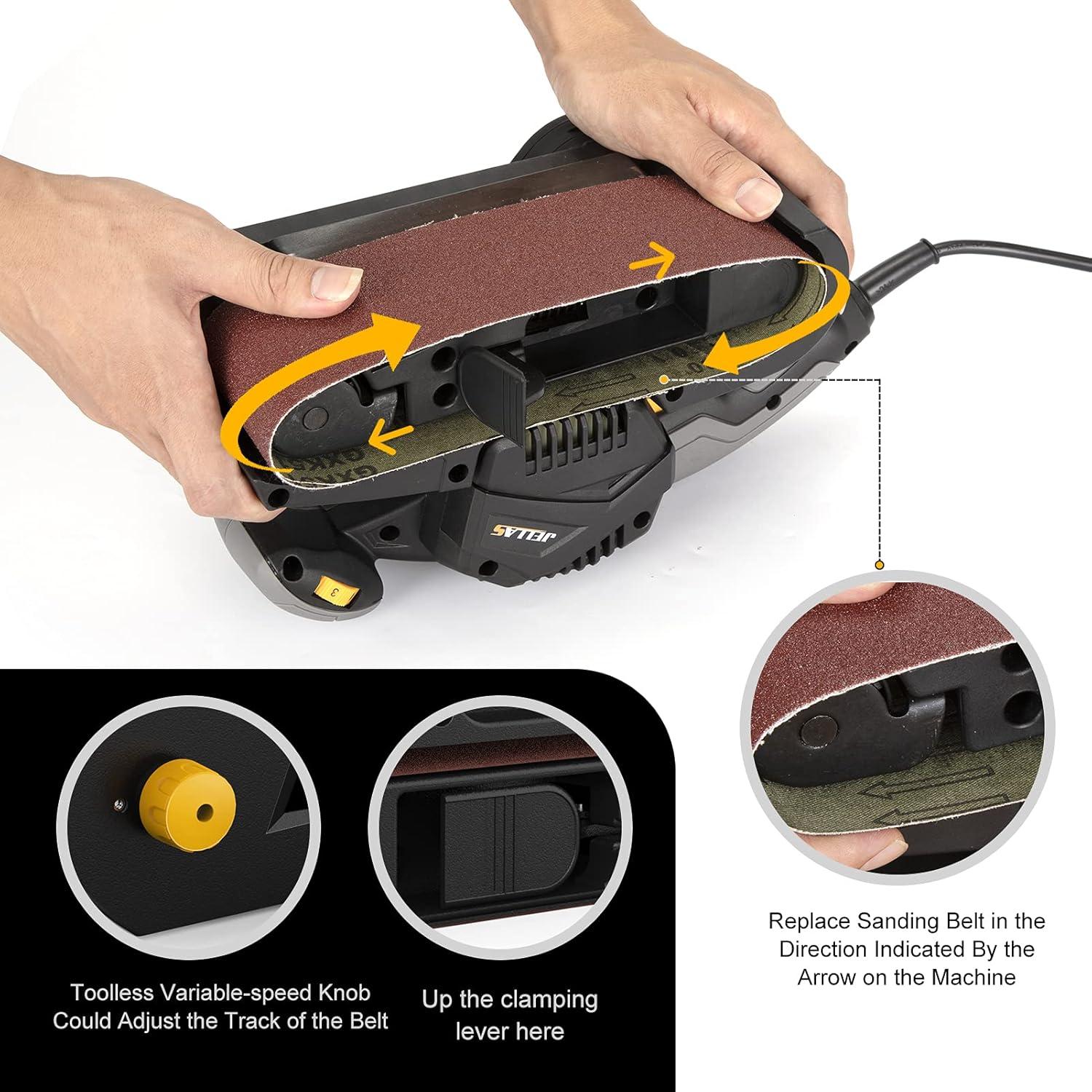 Lijadora de Banda Jellas BS02-SD 7Amps 3"x21" con Bolsa de Polvo