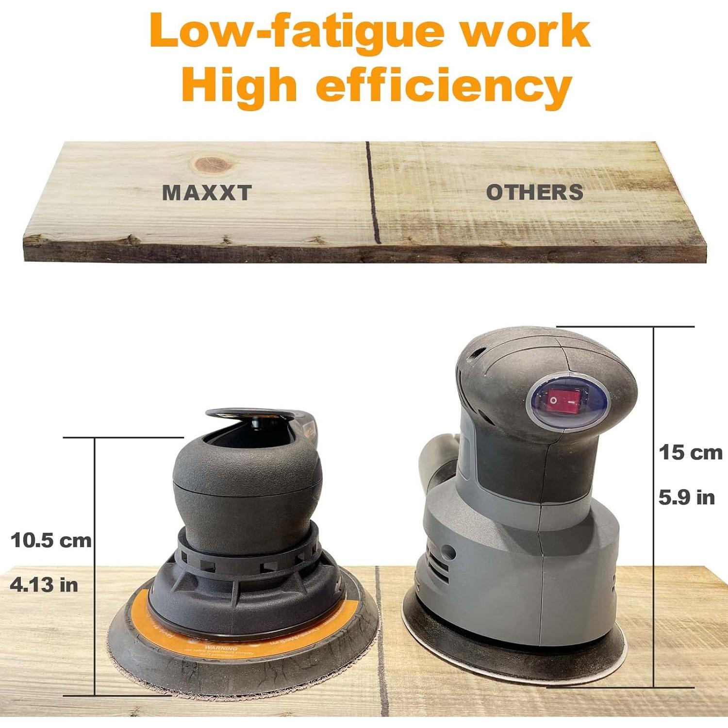 Lijadora Orbital MAXXT 350W Sin Escobillas 2,34kg 10 Papeles