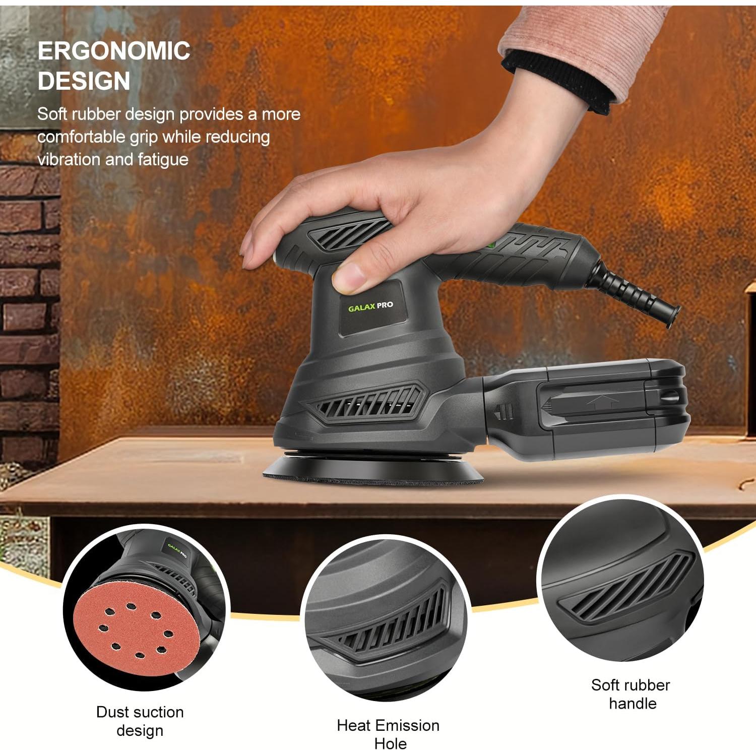 Lijadora Orbital GALAX PRO 300W 6 Velocidades 12.45cm