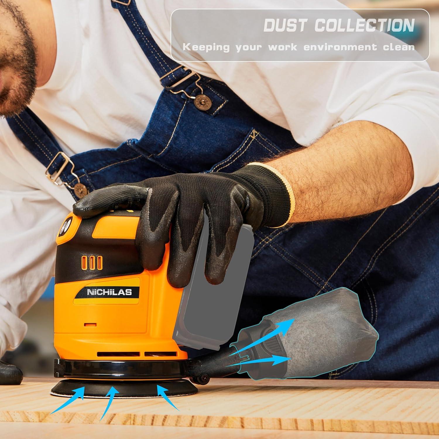 Lijadora Orbital Inalámbrica Nichilas 20V 6 Velocidades 21000RPM