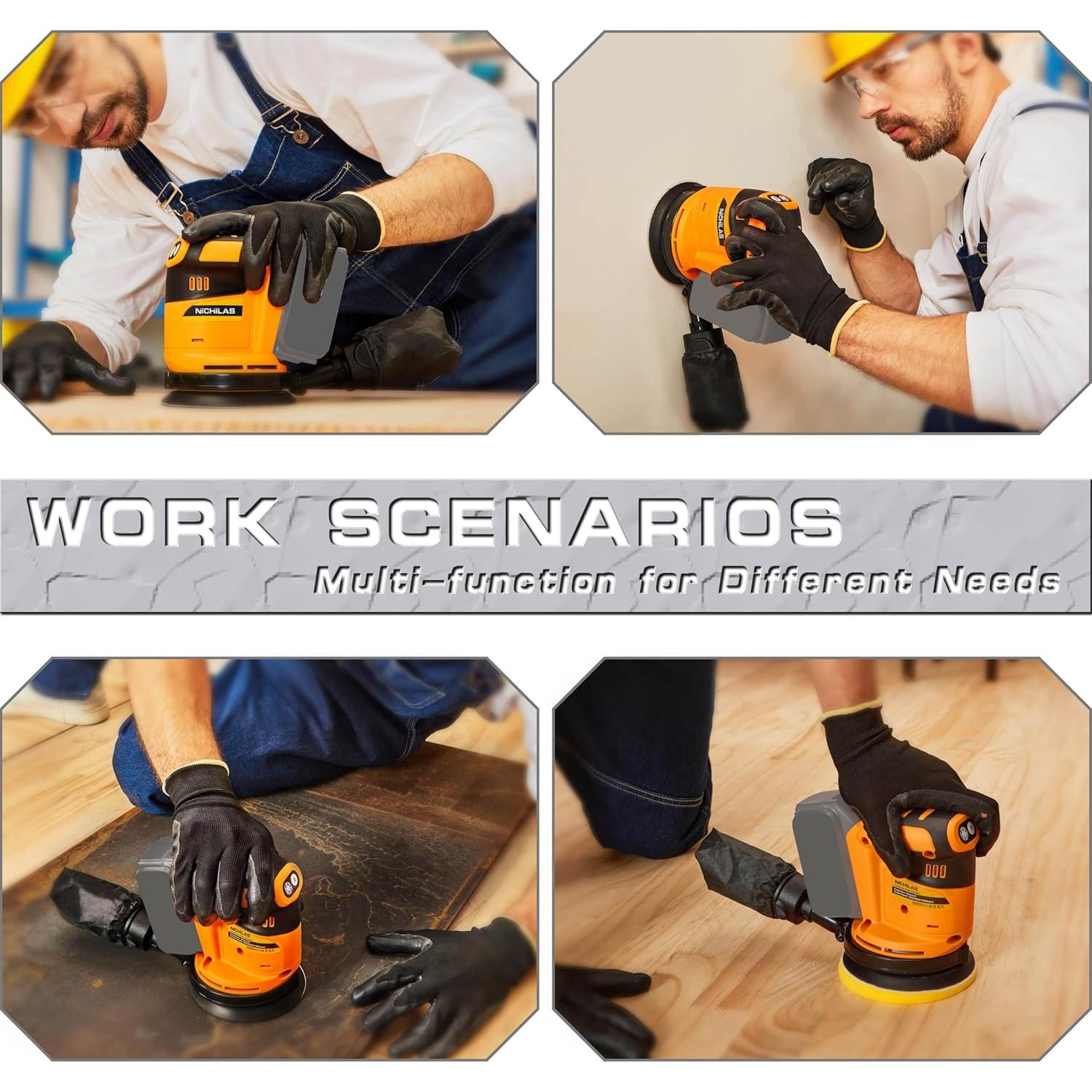 Lijadora Orbital Inalámbrica Nichilas 20V 6 Velocidades 21000RPM