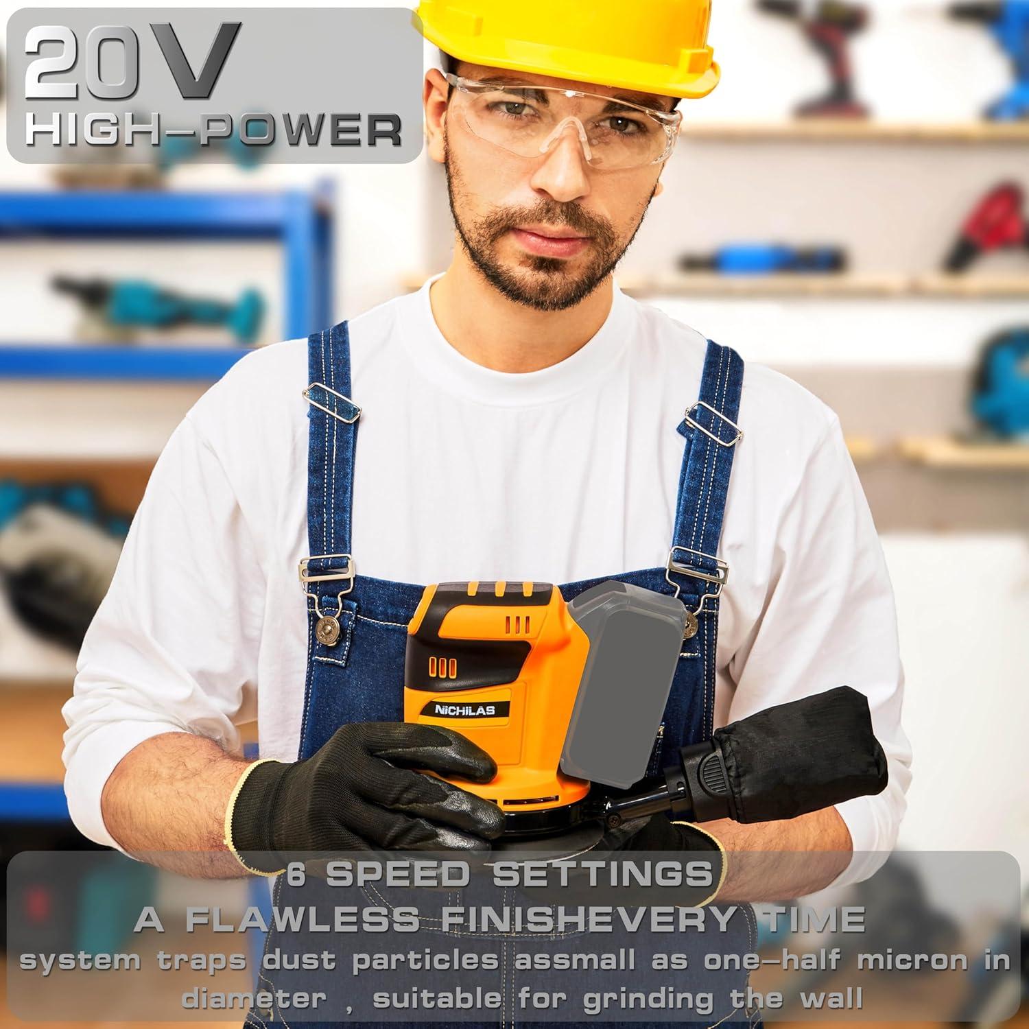 Lijadora Orbital Inalámbrica Nichilas 20V 6 Velocidades 21000RPM