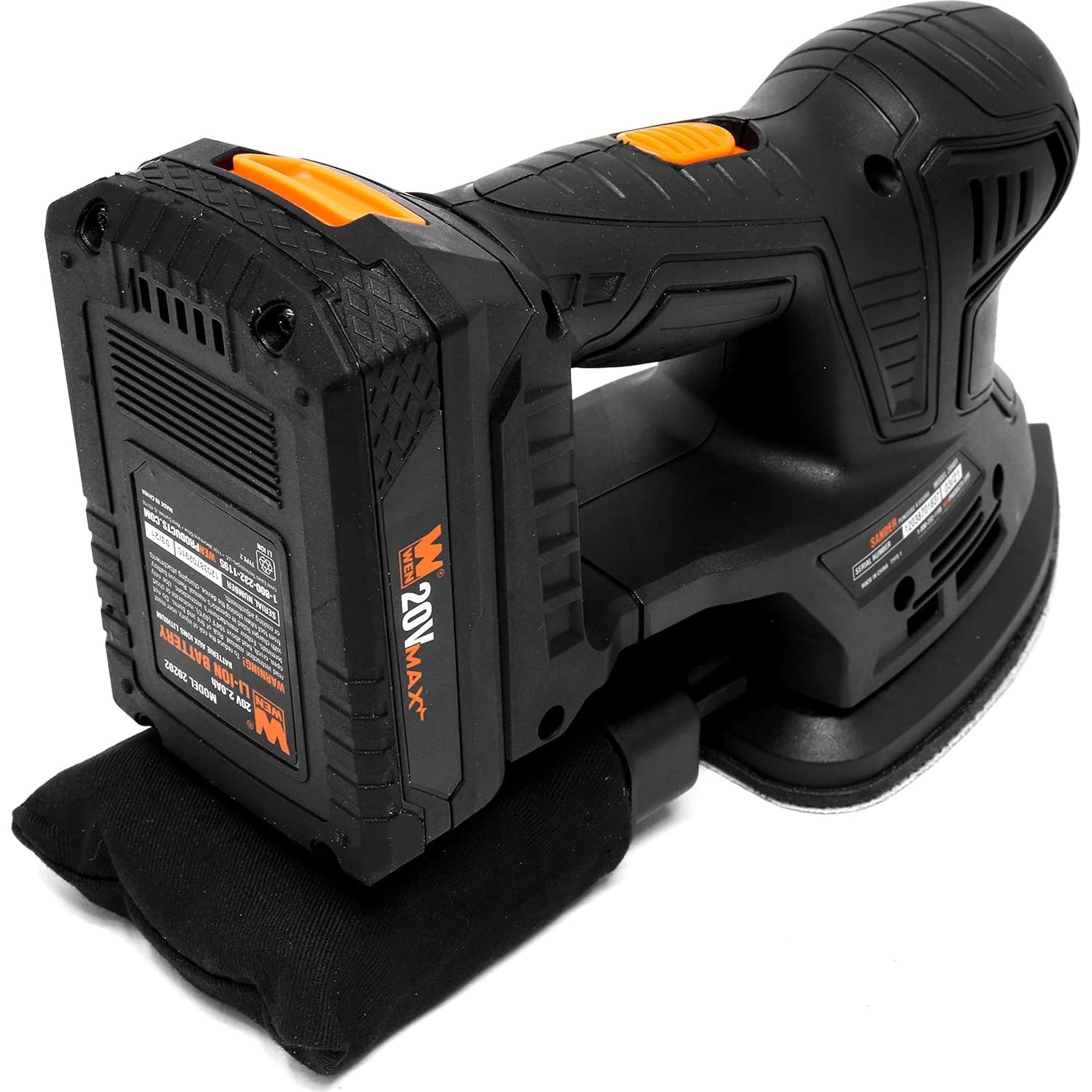 Lijadora de Palma Inalámbrica WEN 20V con Batería y Cargador