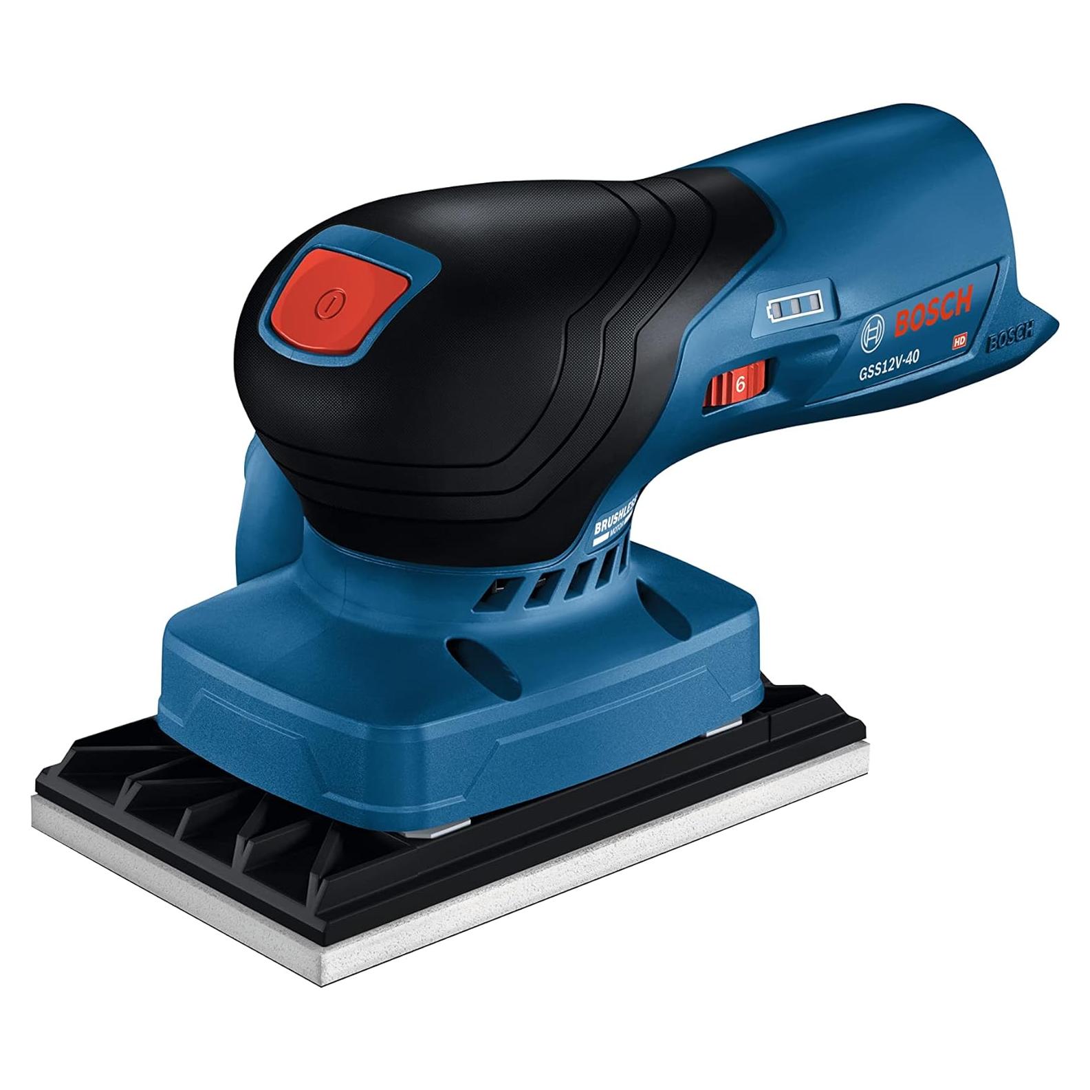 Lijadora Orbital Sin Cable BOSCH GSS12V-40N 12V 1/4 y 1/3 Hoja