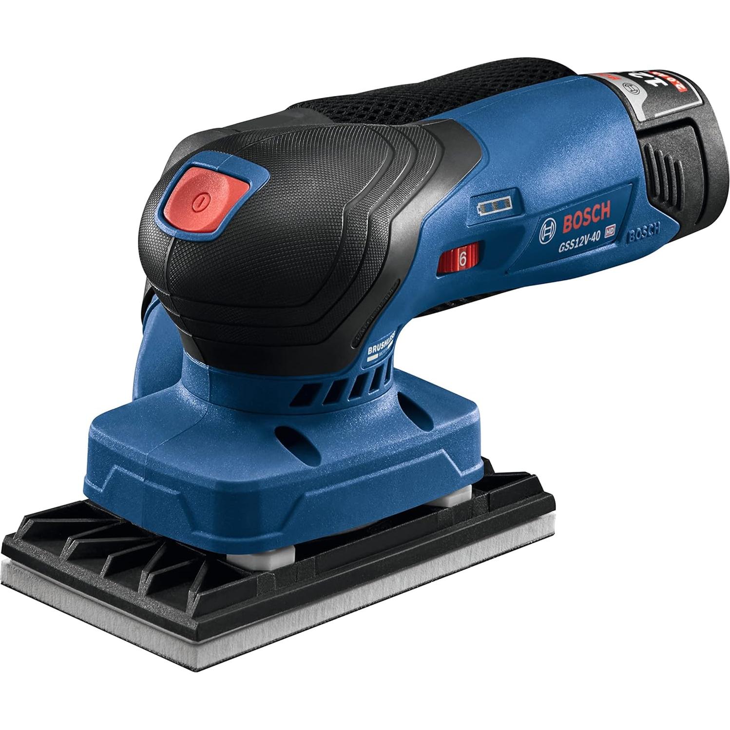 Lijadora Orbital Sin Cable BOSCH GSS12V-40N 12V 1/4 y 1/3 Hoja