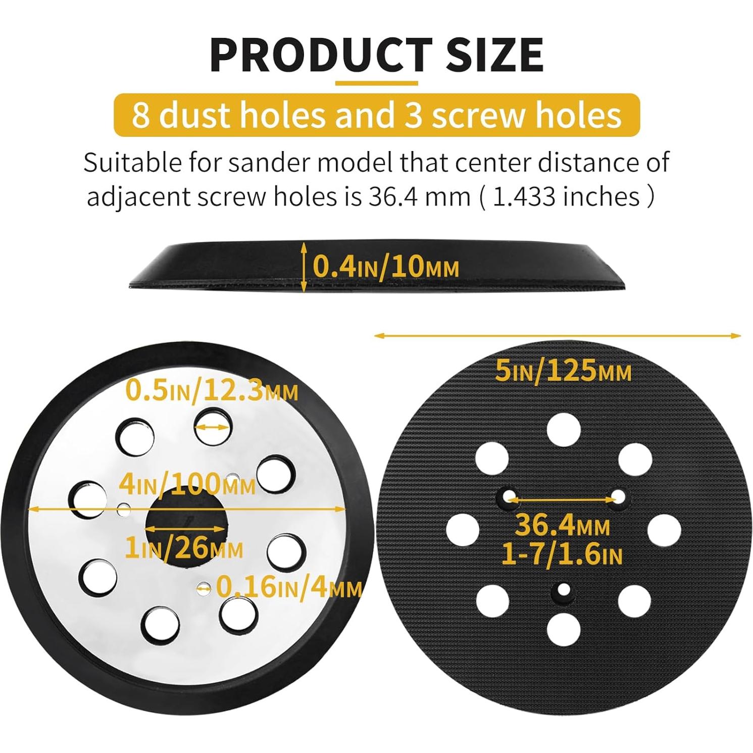 Almohadillas de Lijado Dewalt 5" 8 Agujeros Repuesto 2-Pack