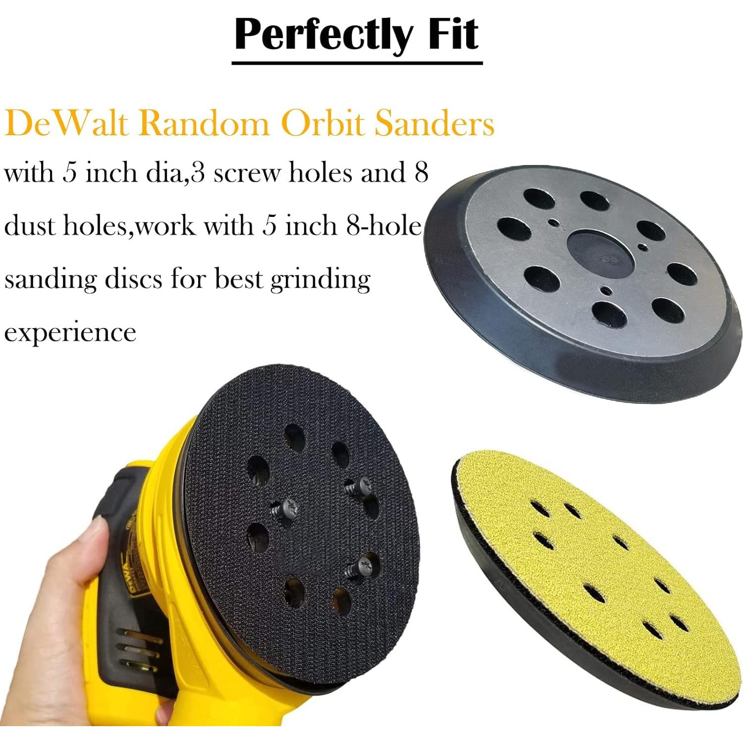Paquete de 2 almohadillas de lijado 5" Dewalt DW421 DW422