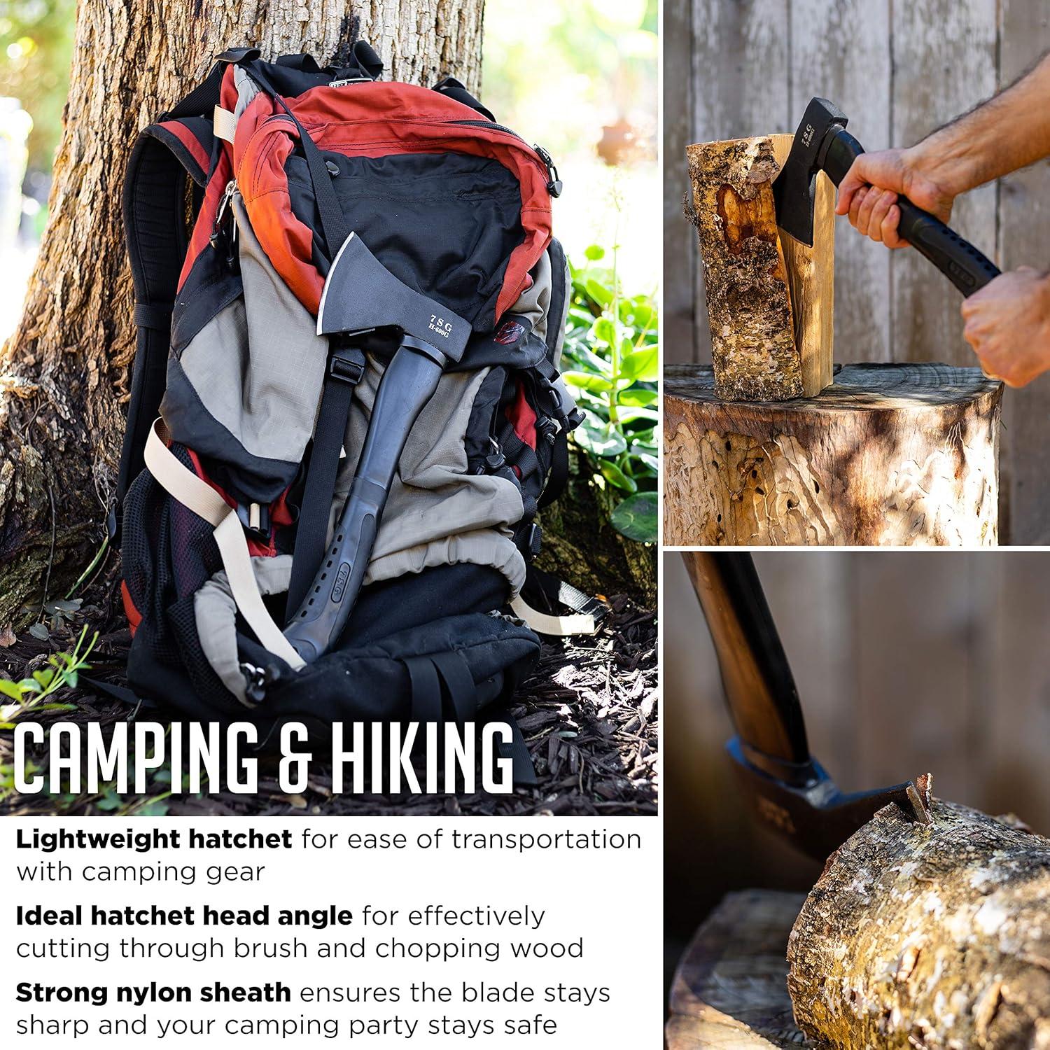 Camping Axe - Camping Hatchet with Sheath -Survival Throwing Axe - Survival Hatchets for Camping and Chopping Wood - Tactical and Survival Hatchet - Bushcraft Axe for Camping
