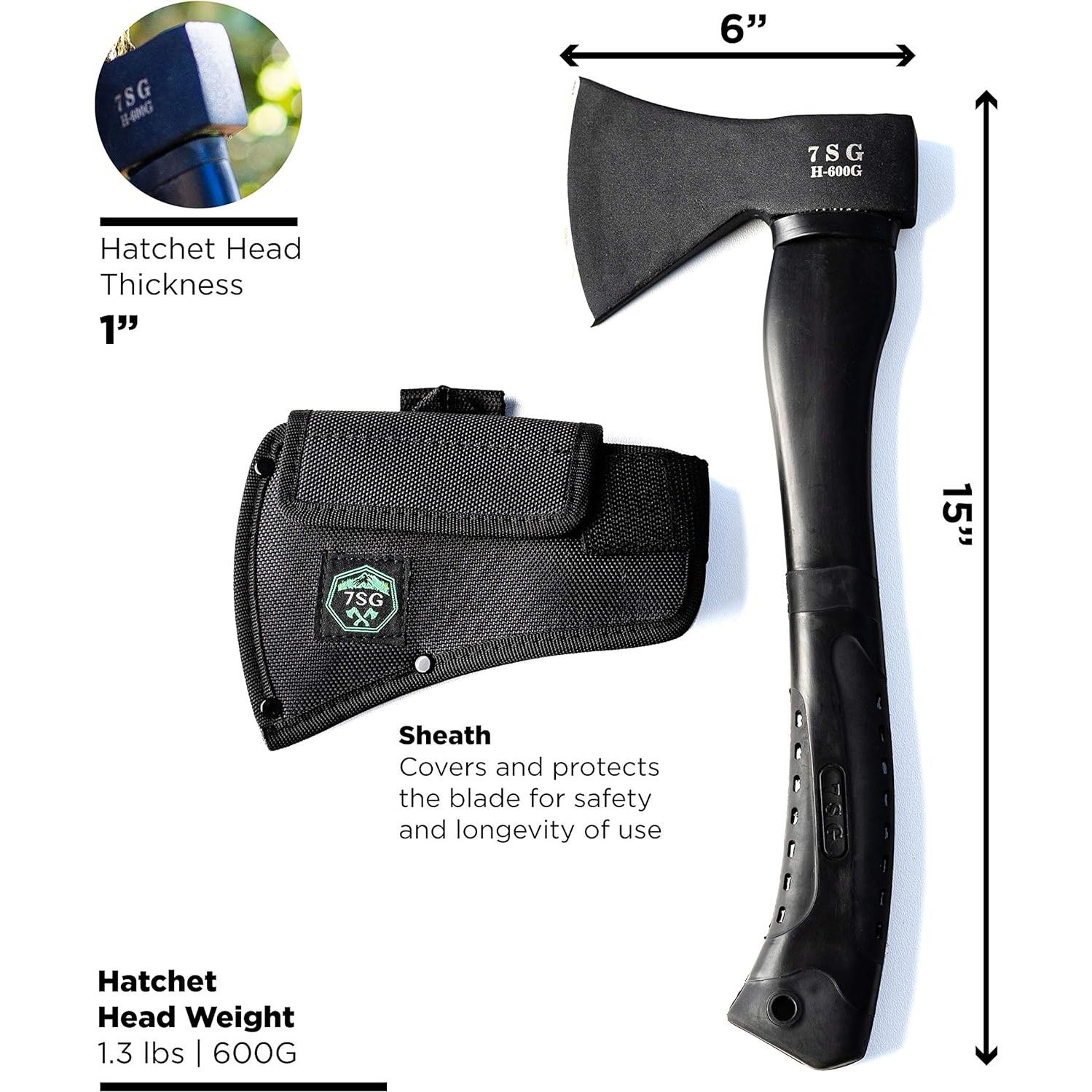 Camping Axe - Camping Hatchet with Sheath -Survival Throwing Axe - Survival Hatchets for Camping and Chopping Wood - Tactical and Survival Hatchet - Bushcraft Axe for Camping