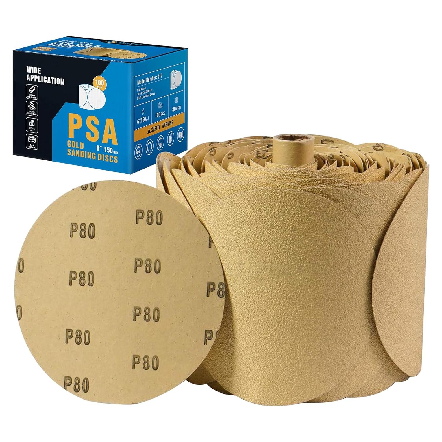 Discos de Lijado 100 PCS S SATC 15 cm 80 Granos Adhesivos