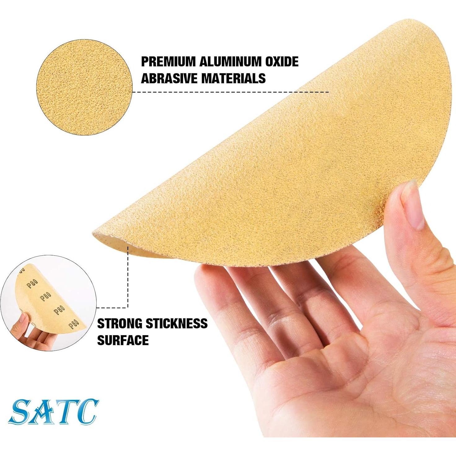 Discos de Lijado 100 PCS S SATC 15 cm 80 Granos Adhesivos