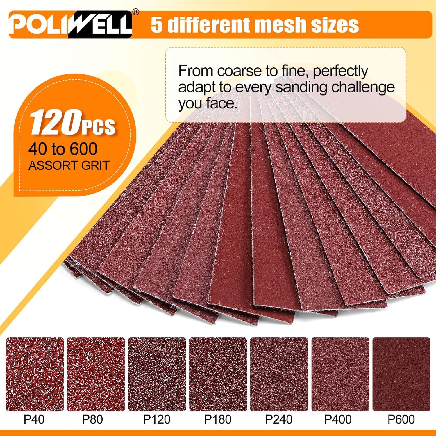 Lijadora Detalle POLIWELL 120 PCS Micro 8.89x2.54 cm