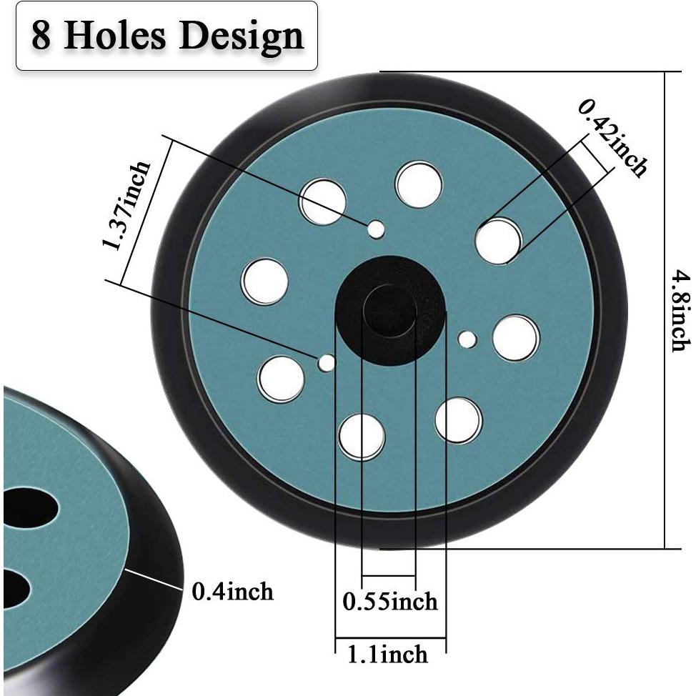 6 Almohadillas de Lijadora 5" Vankcp 8 Agujeros Compatible Makita
