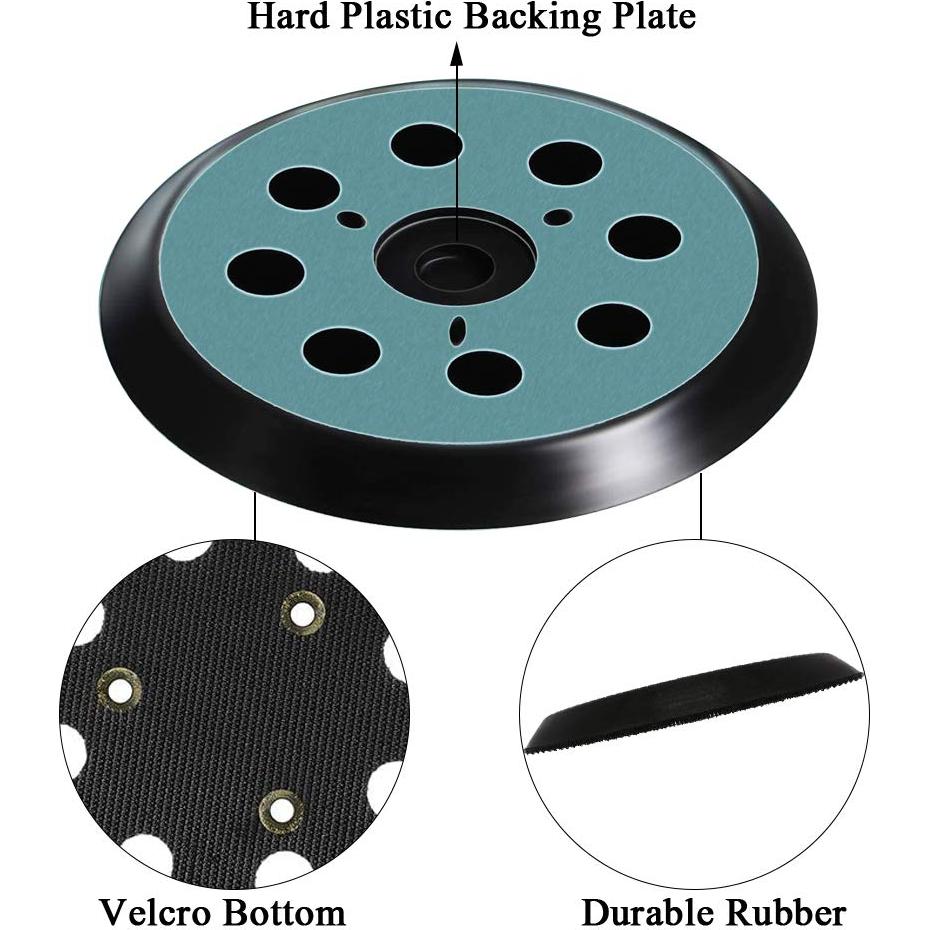 6 Almohadillas de Lijadora 5" Vankcp 8 Agujeros Compatible Makita