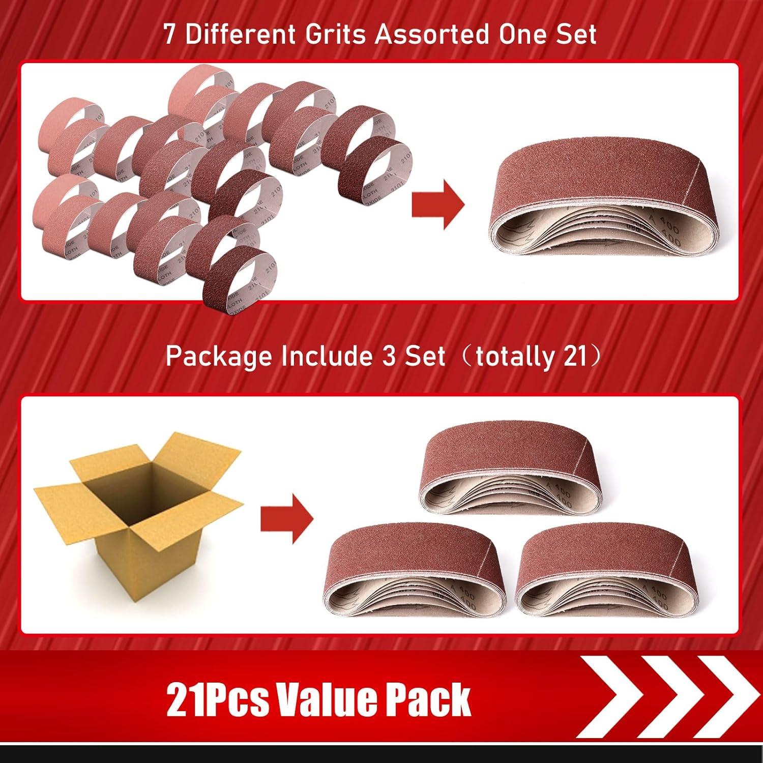 Paquete de 21 Cintas de Lijado 3x53 cm BOSHCRAFT Granos Variados