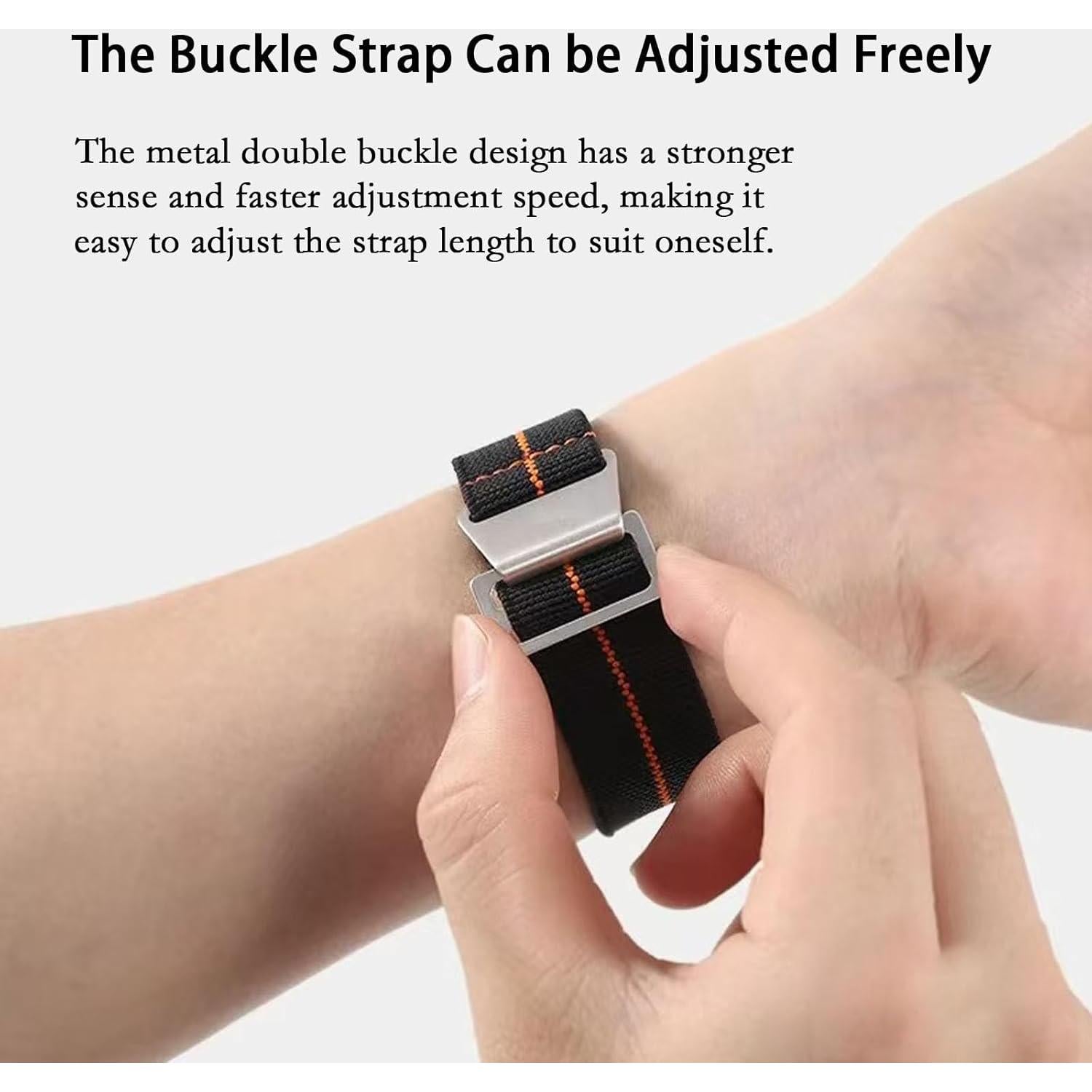 Correa de Reloj Nylon Elástico Nizonlaie 20mm Rojo Vino Hebilla Negra