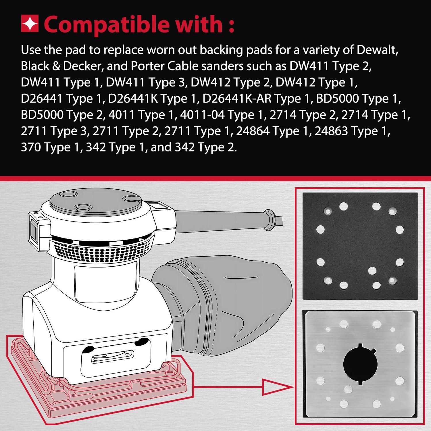 Almohadilla de Lijadora HASMX 1/4" Cuadrada 8 Agujeros