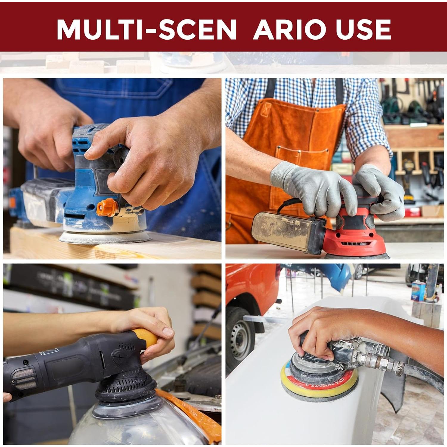 2 Pzs Almohadilla Lijado 5" 8 Agujeros Gancho y Bucle