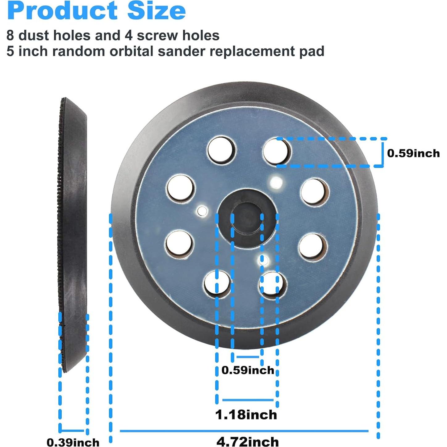 2 Pcs Almohadilla Lijadora 5" Gancho Bucle DeWalt Makita