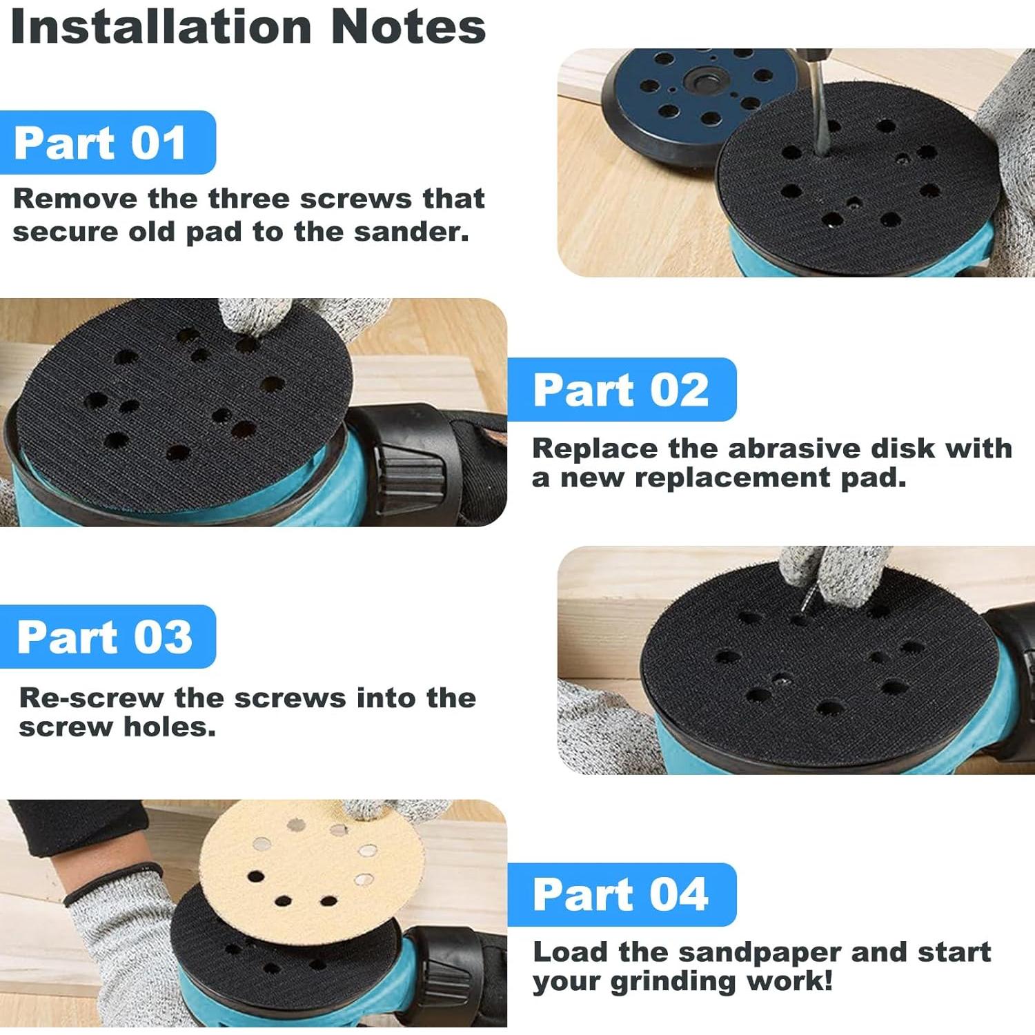 2 Pcs Almohadilla Lijadora 5" Gancho Bucle DeWalt Makita