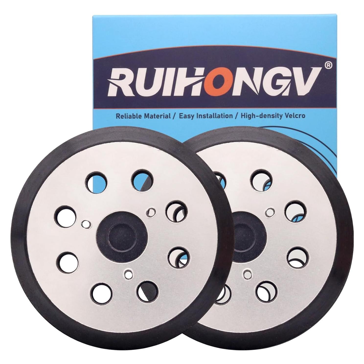 Paquete 2 Almohadillas Lijadora RUIHONGV 5" 8 Agujeros