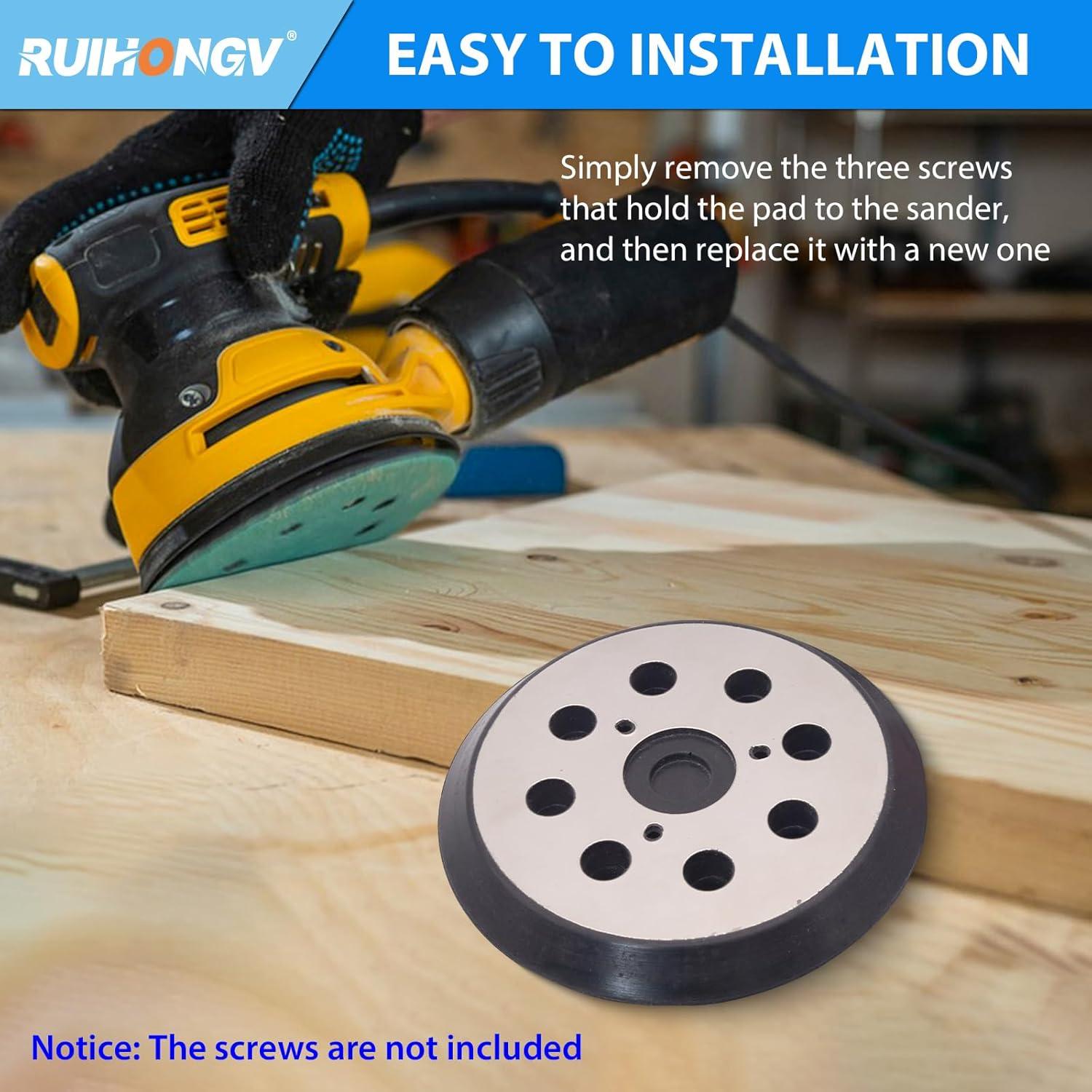 Paquete 2 Almohadillas Lijadora RUIHONGV 5" 8 Agujeros