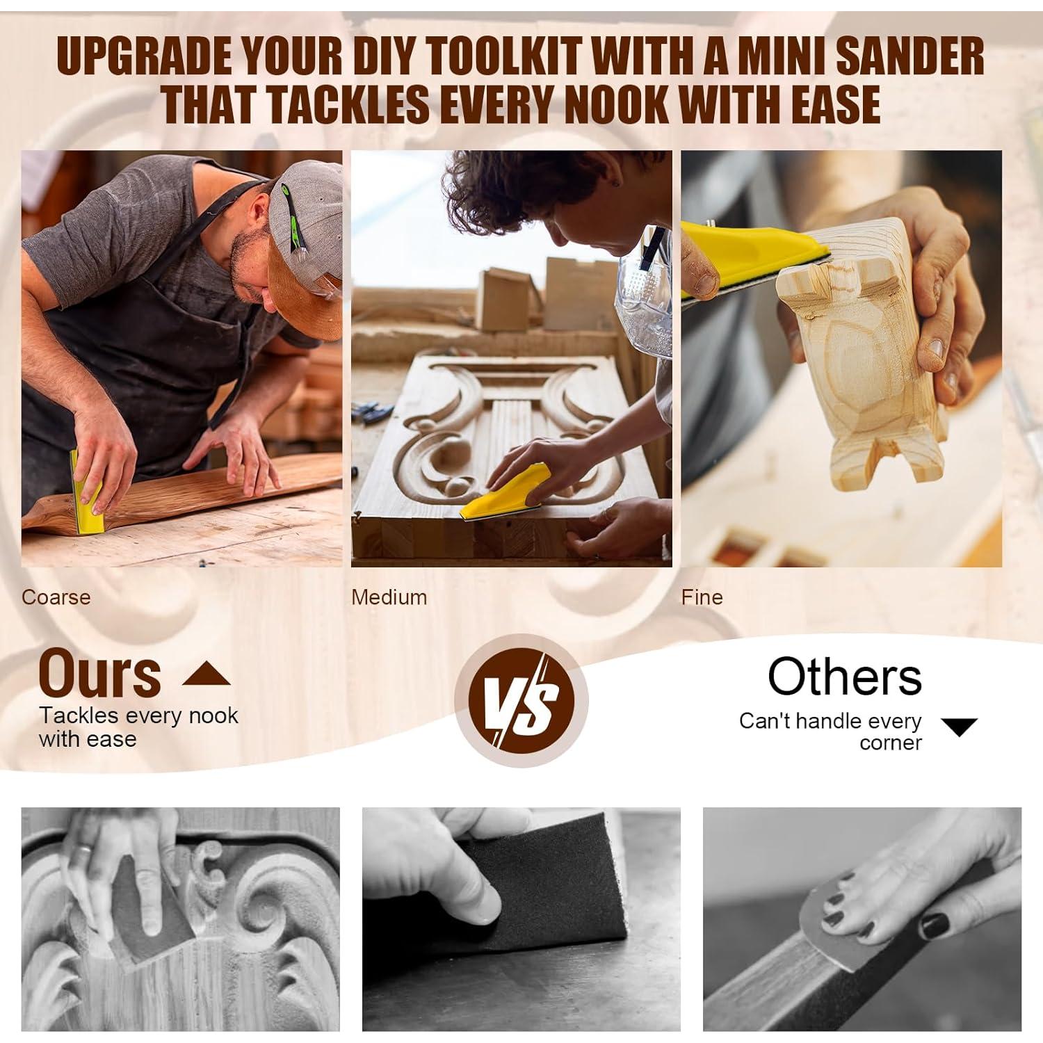 Kit de Lijado 90PCS LVANJI Mini 3-en-1 Granos 60-400