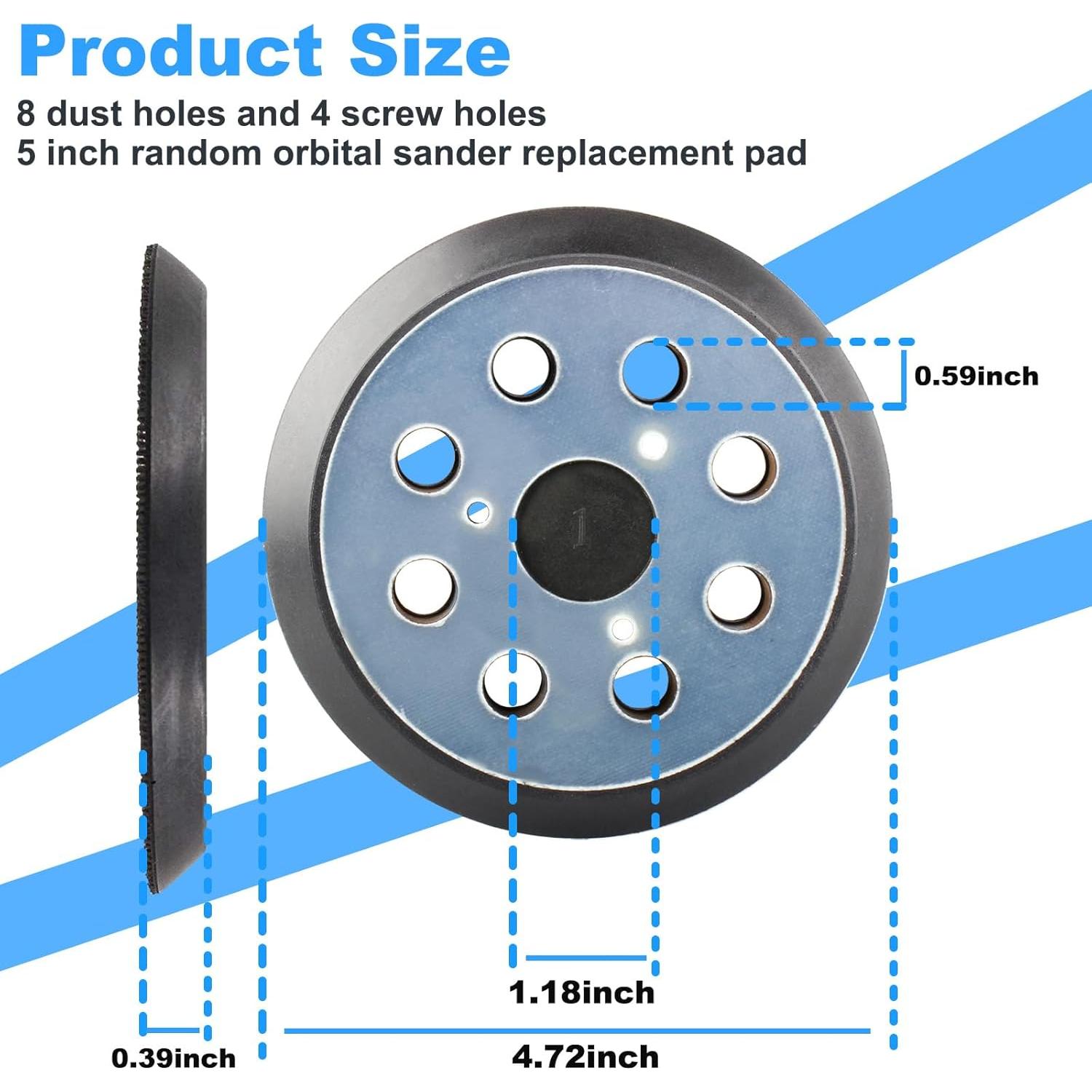 Almohadilla de Lijadora Orbital 5" 8 Agujeros Dewalt Porter Cable Makita