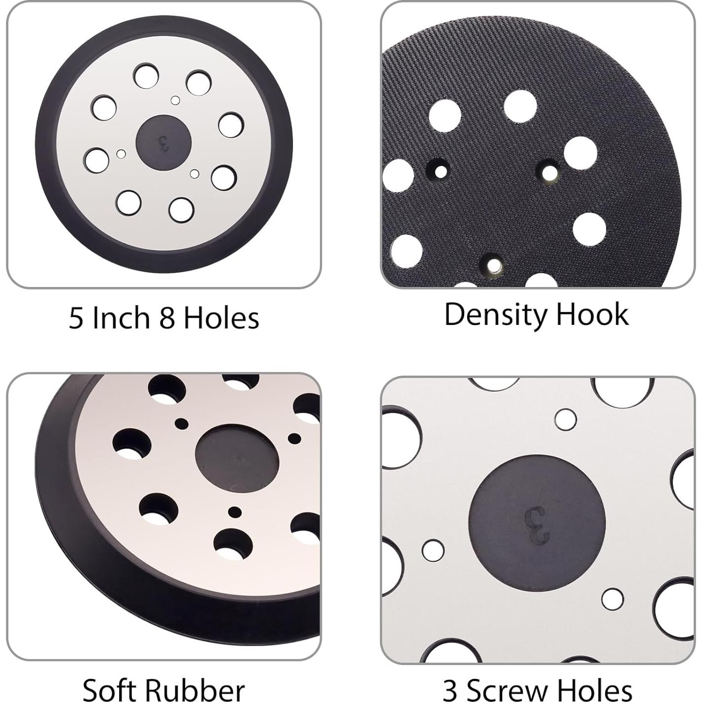 Pad de Lijado 12.7 cm Dewalt 8 Agujeros Metalico (Paquete de 3)