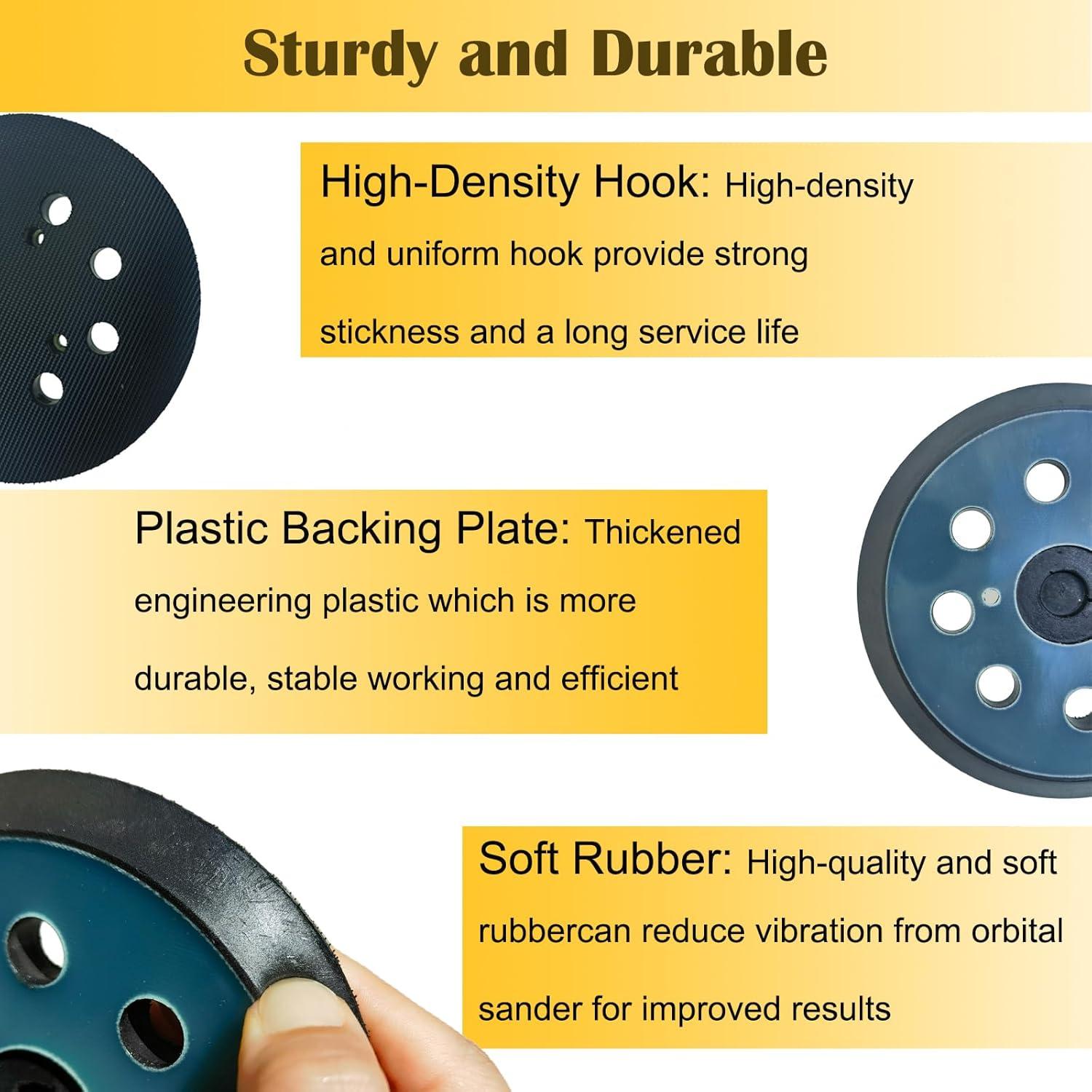 Paquete de 2 almohadillas DeWalt 5" con gancho y lazo