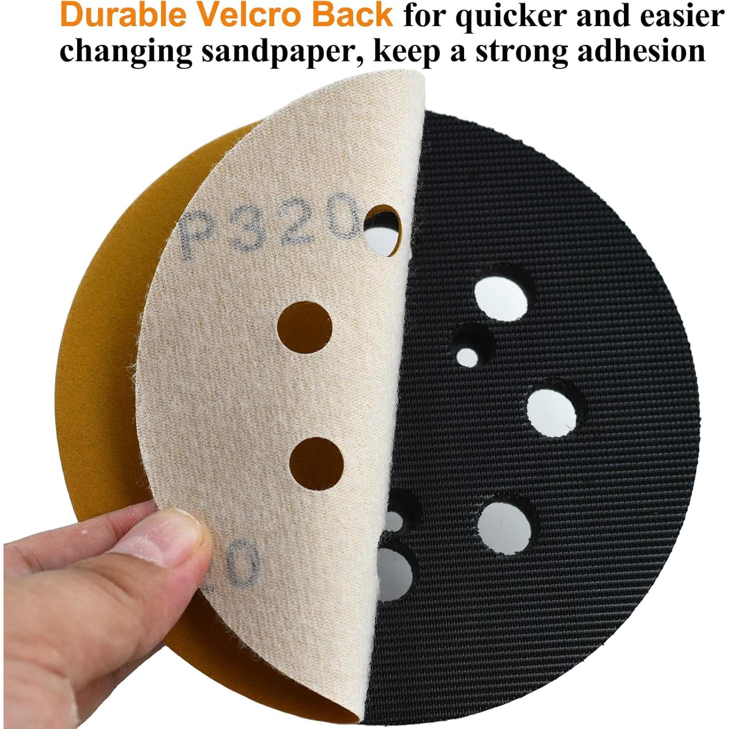 Discos de Lijado Aiyard 13 cm 320 Granos Velcro 50 Piezas