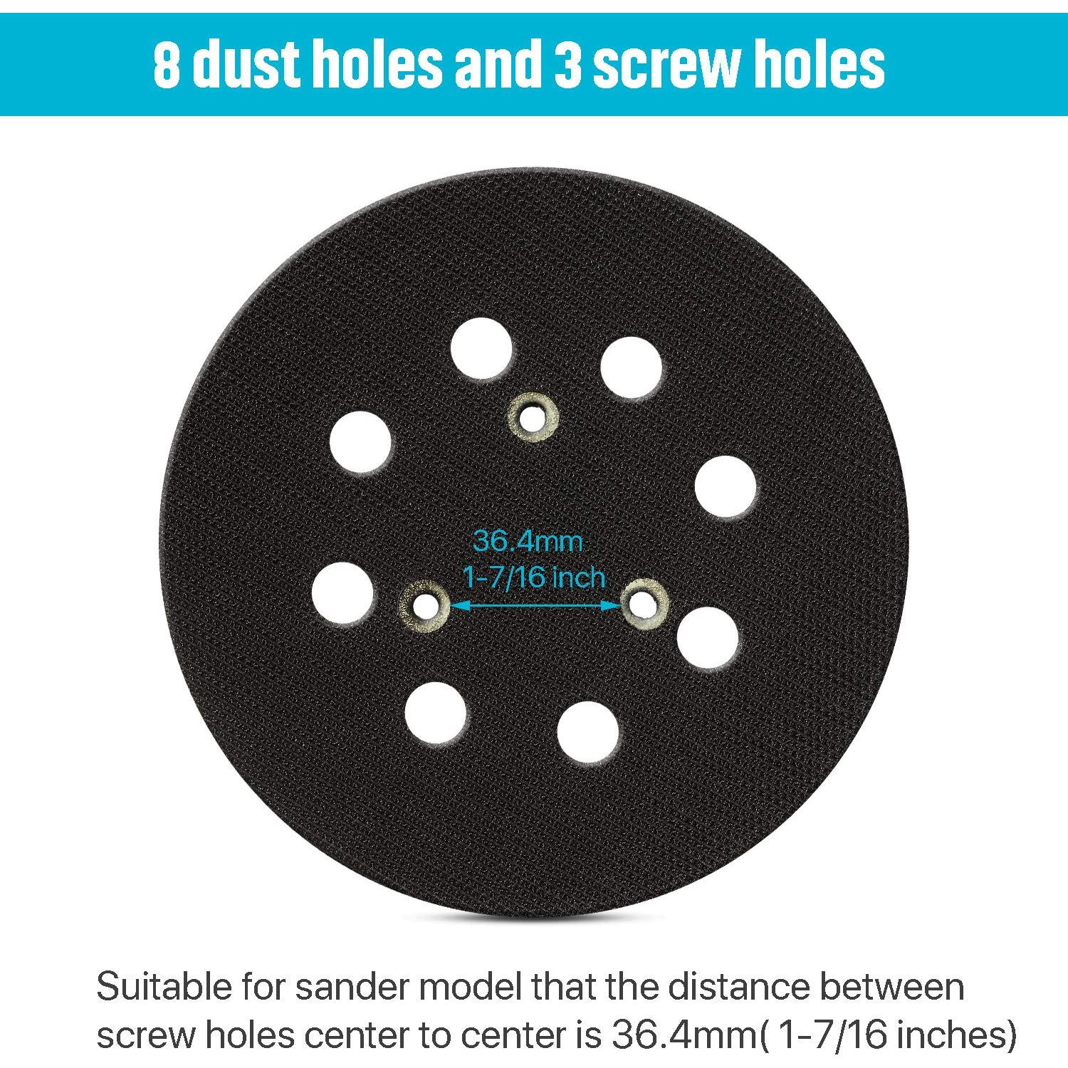 2 Piezas Almohadilla Lijado 12.7 cm Gancho y Bucle Mudder
