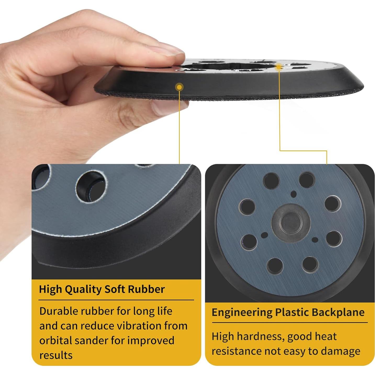 Pad de Lijadora Orbital 5" Johnnyue 8 Agujeros Compatible