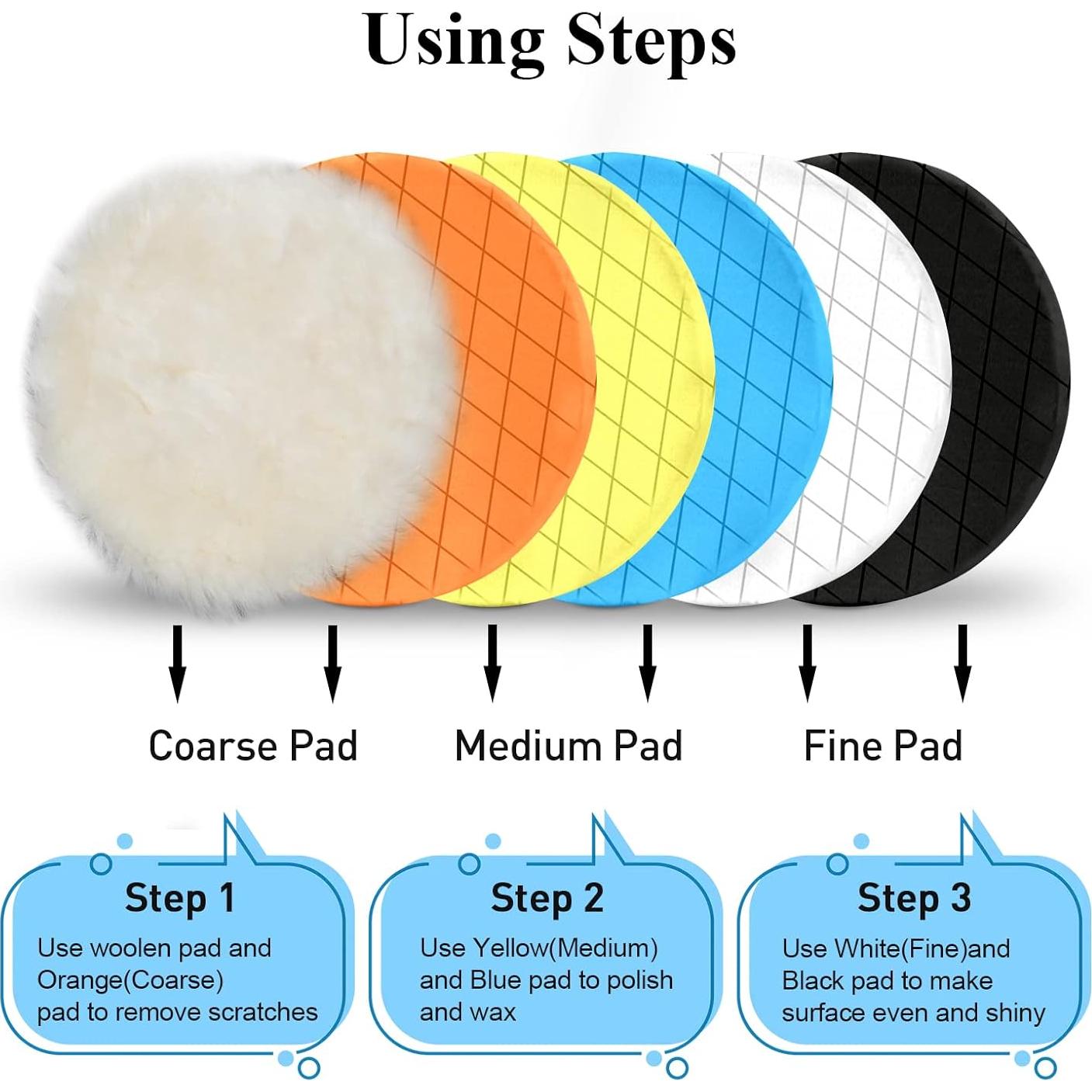 Autolock Kit 6 Almohadillas Pulido 140mm para Pulidora